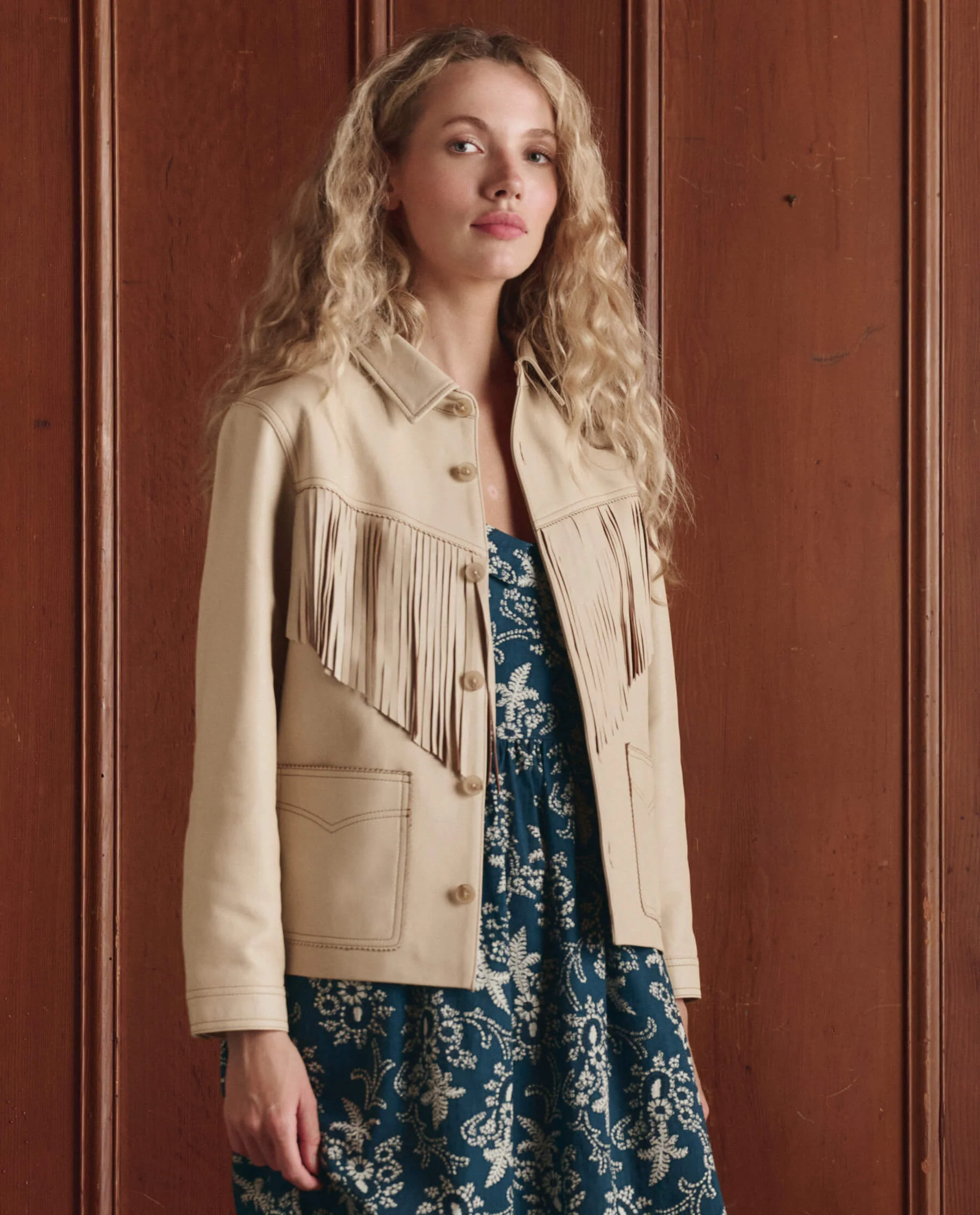 The Leather Fringe Jacket. -- Toasted Almond - Image 3