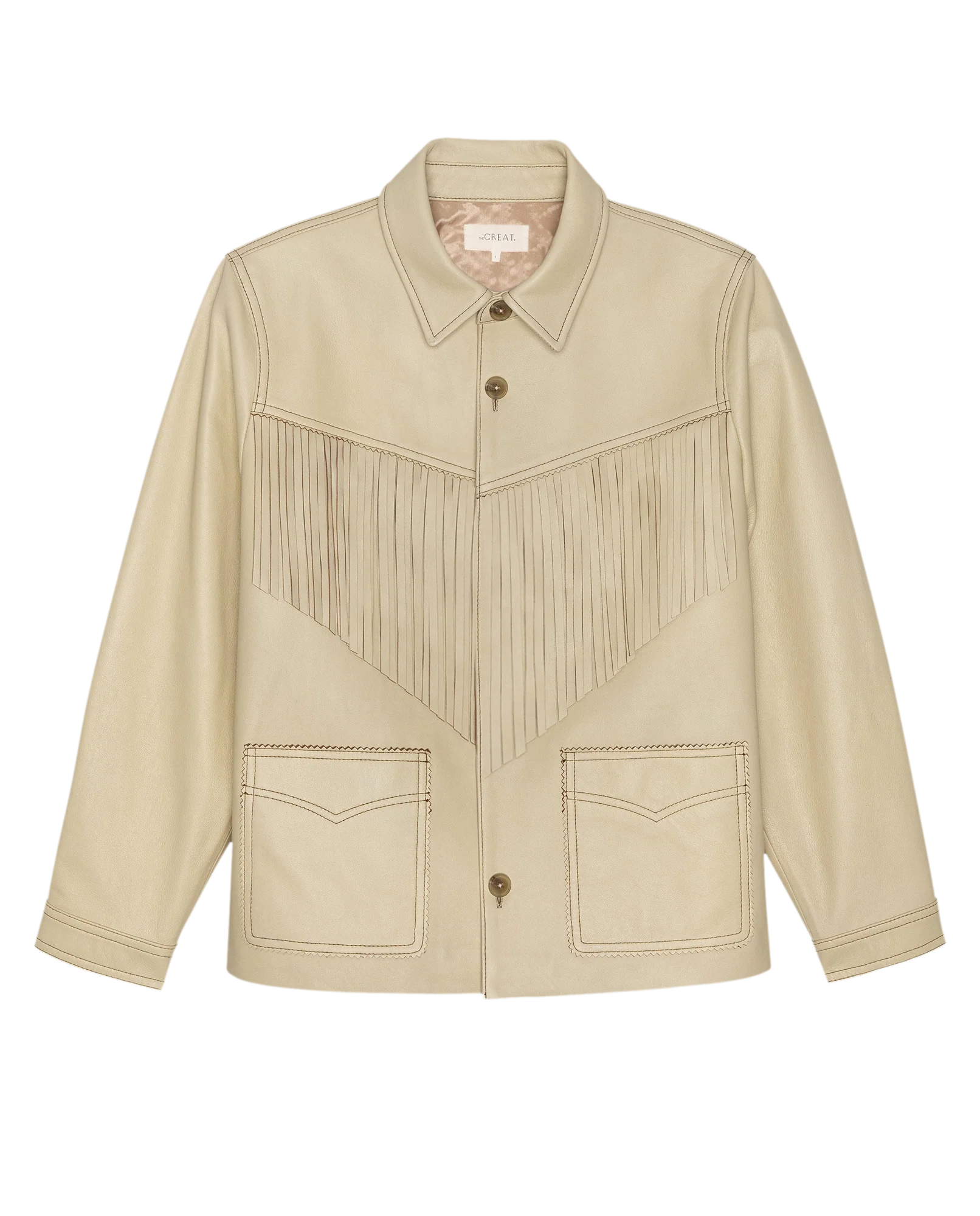The Leather Fringe Jacket. -- Toasted Almond - Image 5