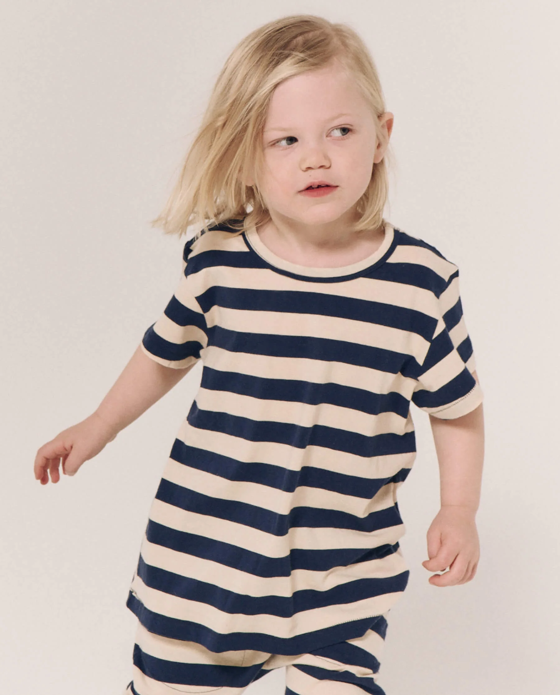 The Little Boxy Crew. Novelty -- Navy and Cream Scholar Stripe - Image 3