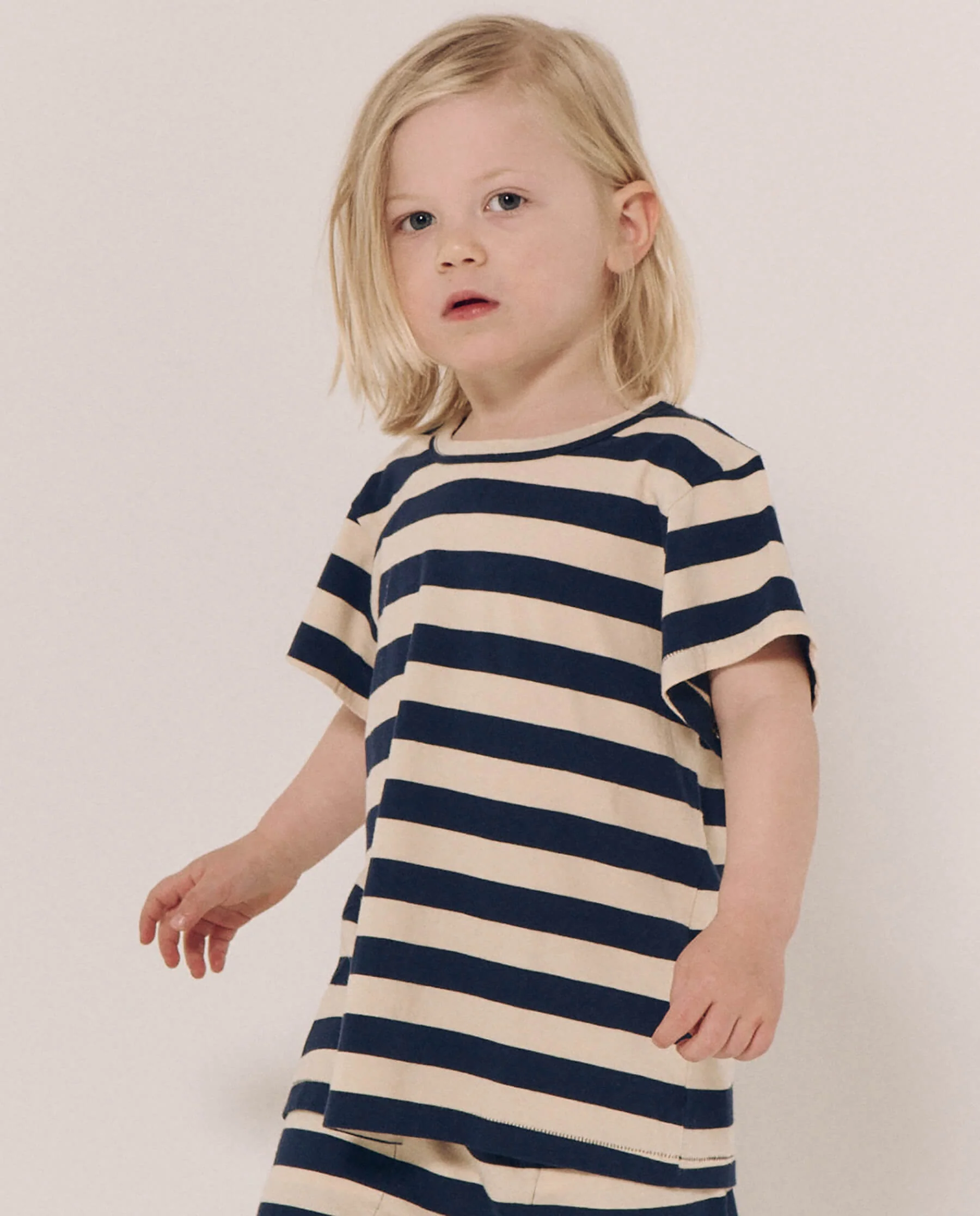 The Little Boxy Crew. Novelty -- Navy and Cream Scholar Stripe - Image 5