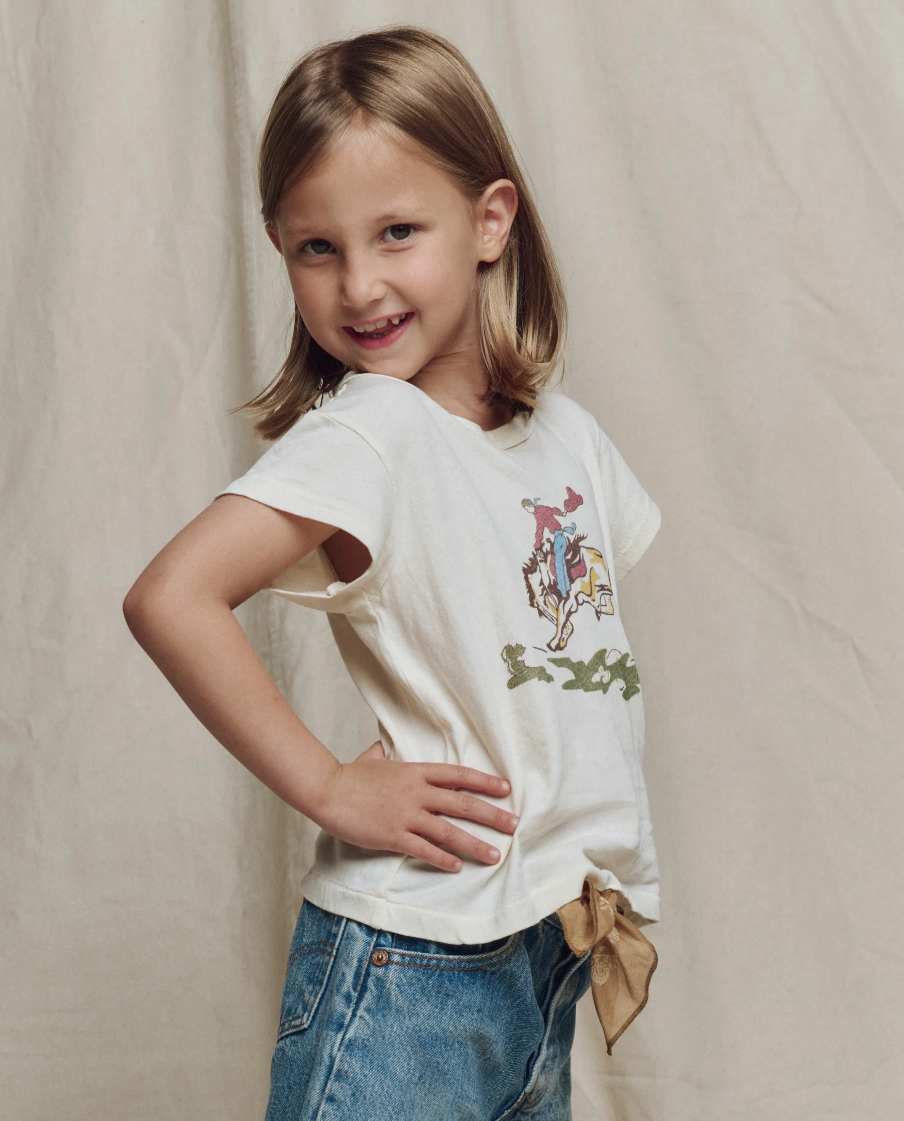 The Little Boxy Crew w/ Rider Graphic. Novelty -- Washed White - Image 3