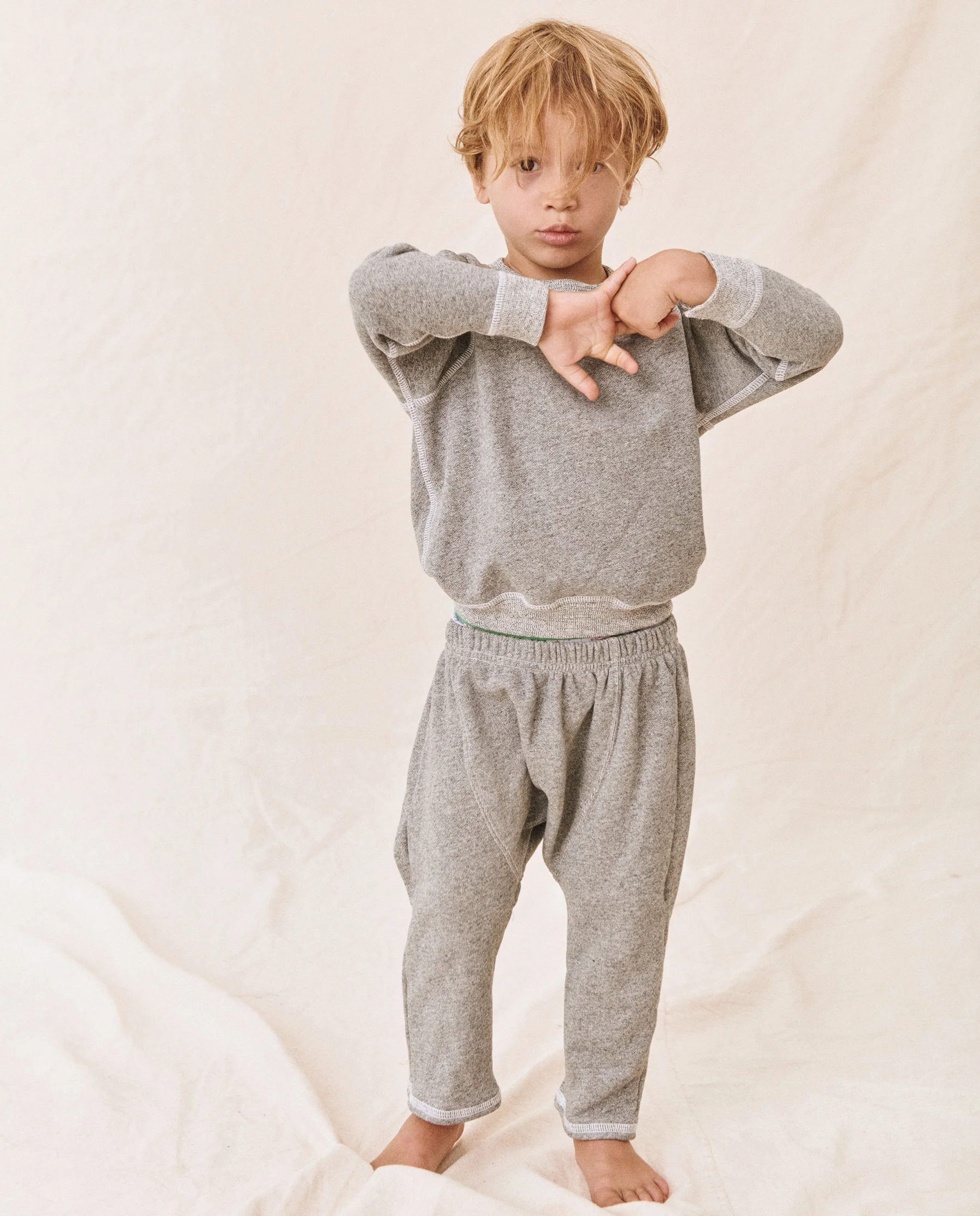 The Little College Sweatshirt. Solid -- Varsity Grey - Image 3