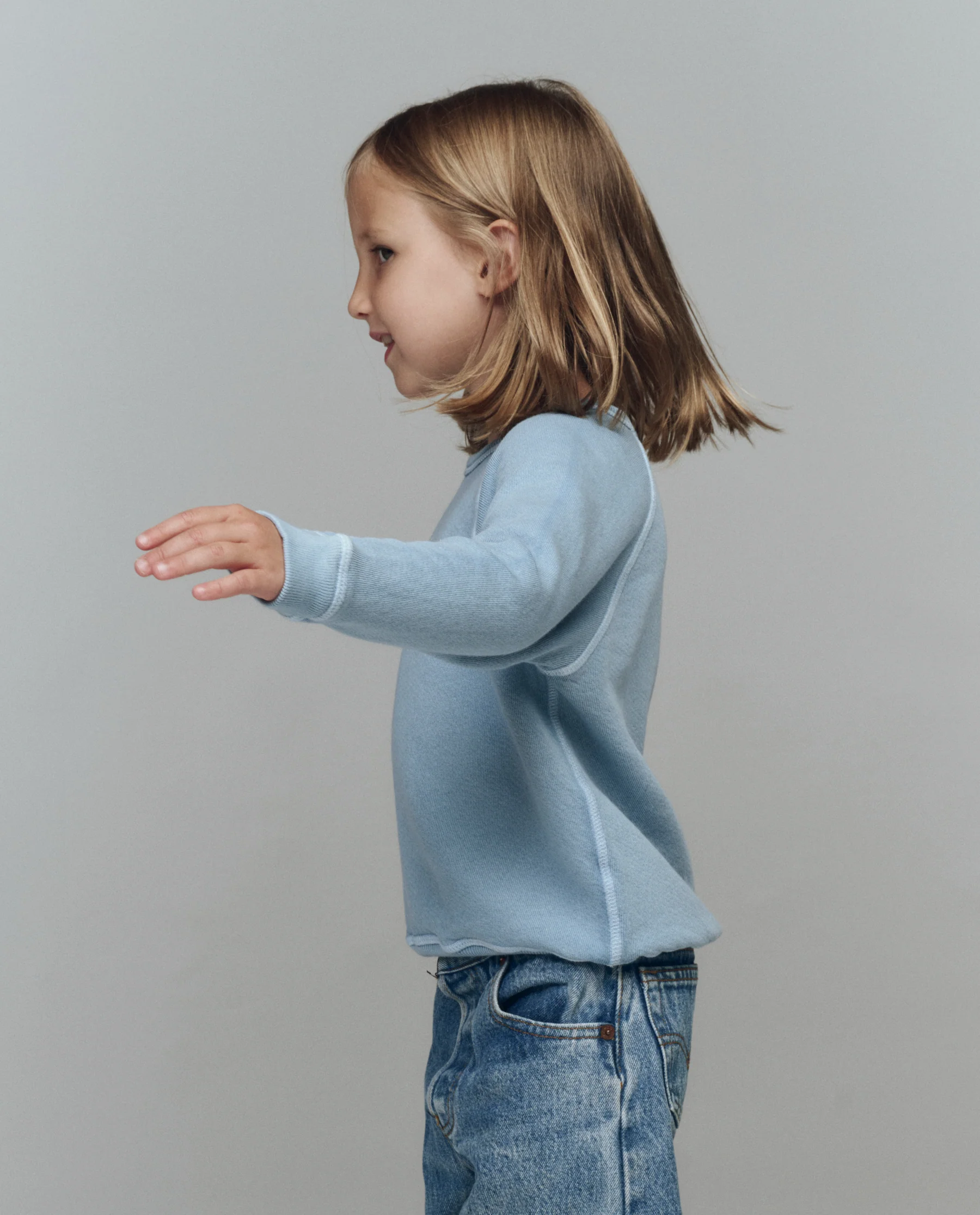 The Little College Sweatshirt. Graphic -- Confection Blue with Happy Hannukah Graphic - Image 3