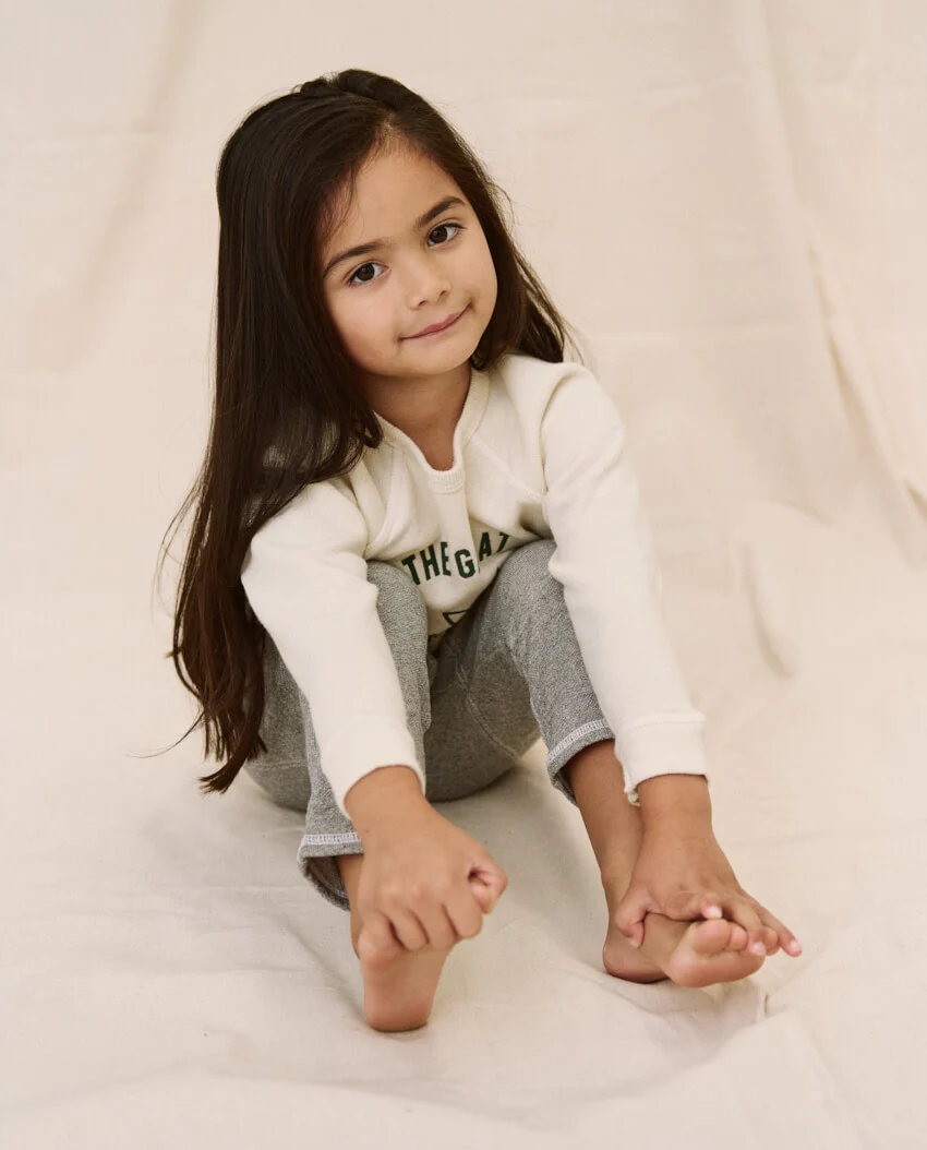 The Little College Sweatshirt. Graphic -- Washed White with Hornet Graphic - Image 3