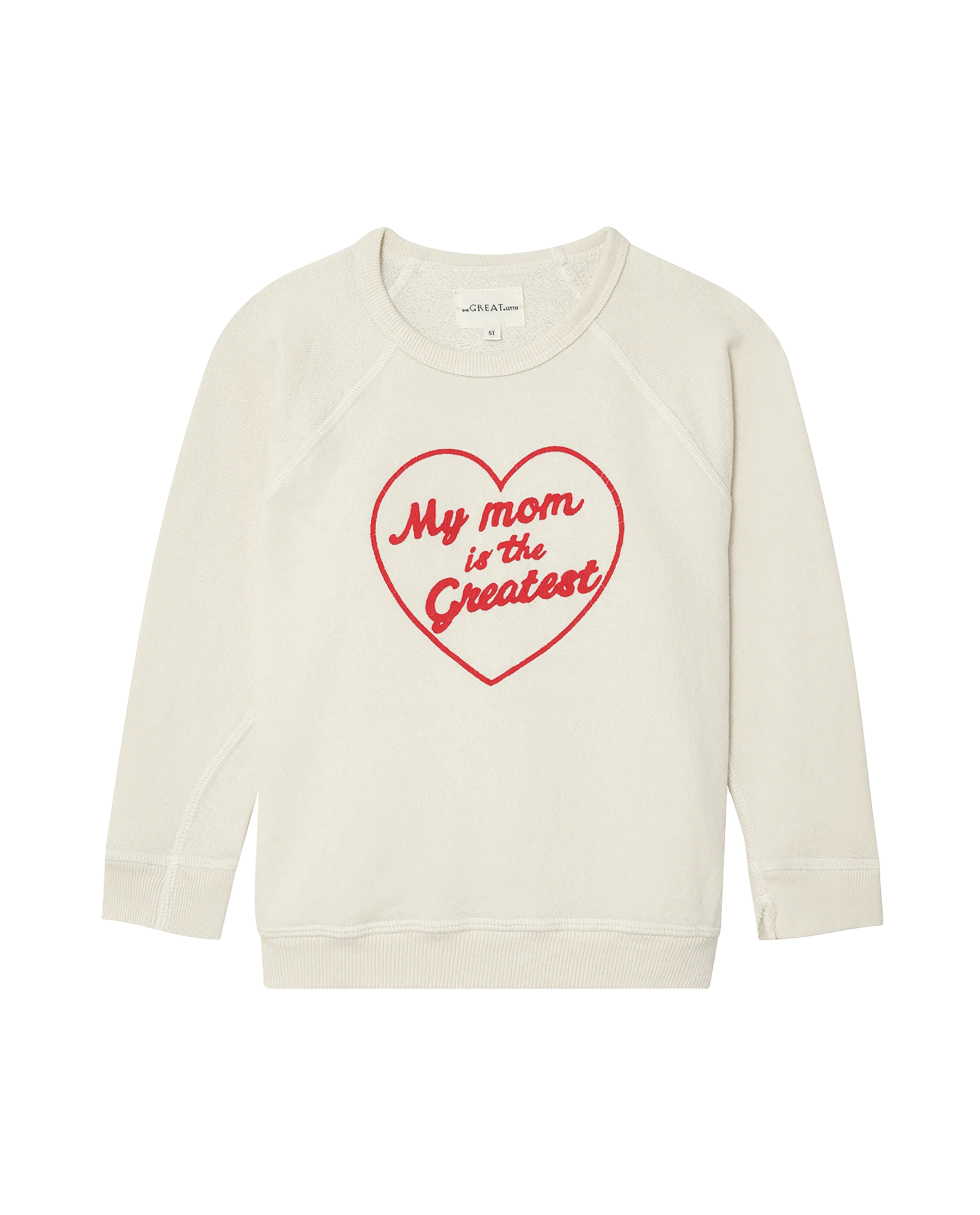 The Little College Sweatshirt. Novelty -- Washed White My Mom Is The Greatest Graphic - Image 6