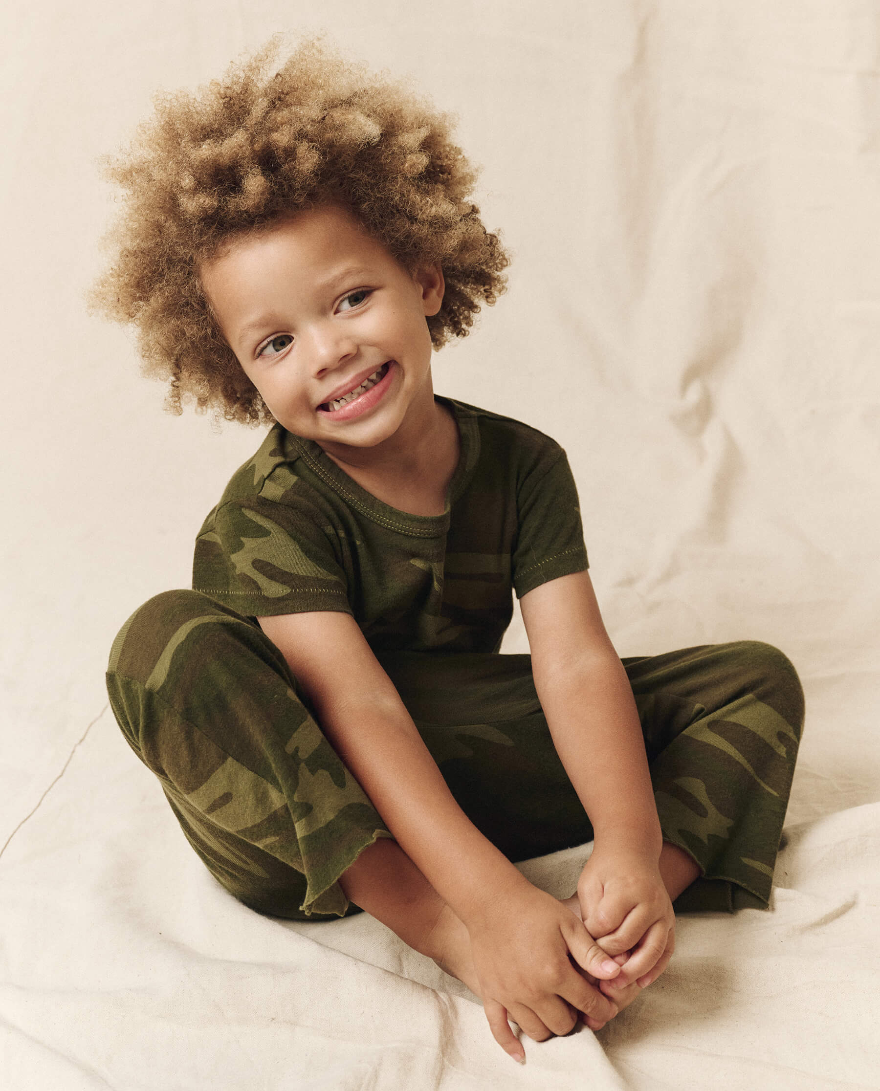 The Little Jersey Crop. Solid -- Deep Woods Camo - Image 3