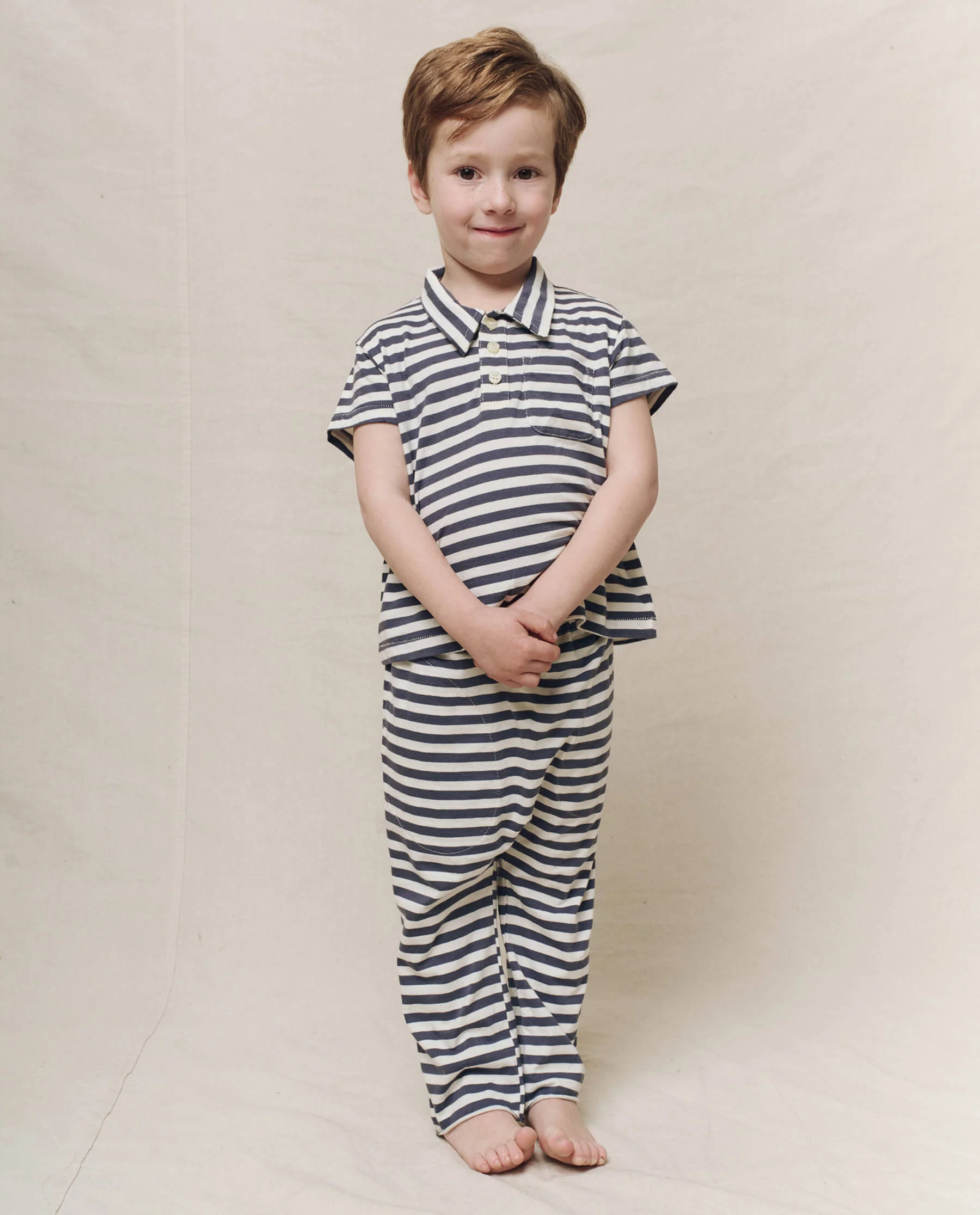 The Little Jersey Crop. Novelty -- Vintage Blue Stripe - Image 3