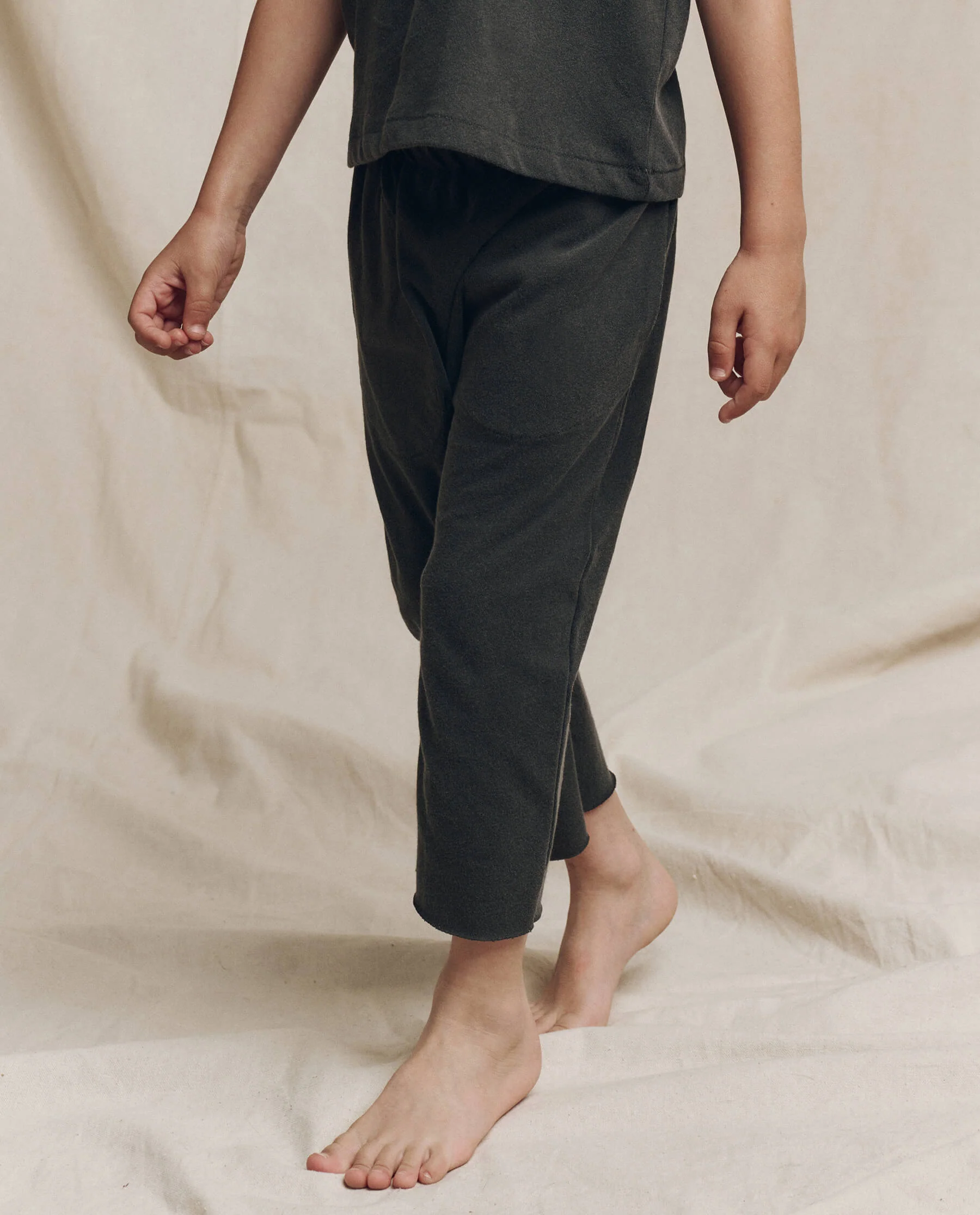 The Little Jersey Crop Pant. Solid -- Washed Black - Image 3