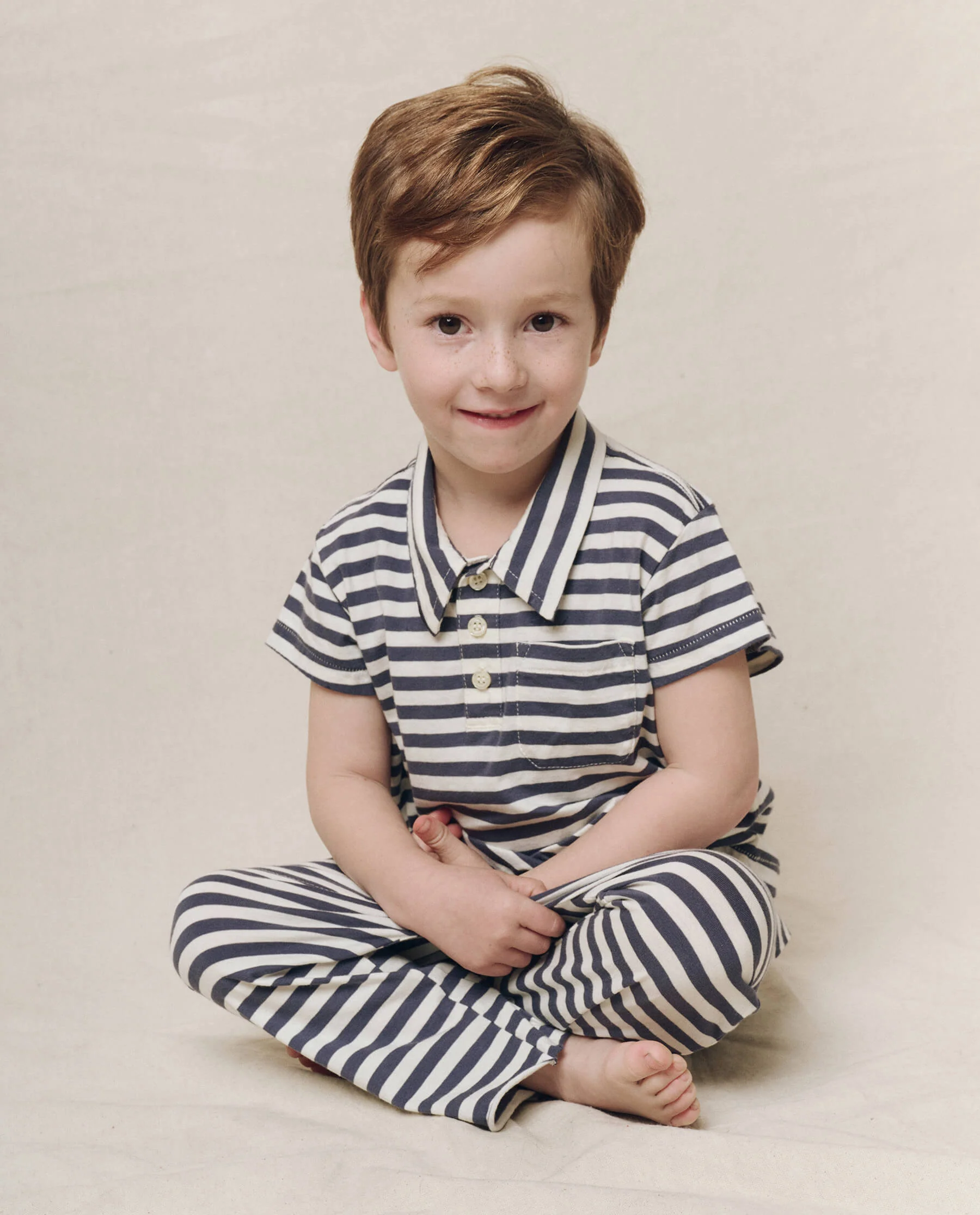 The Little Lacrosse Polo. -- Vintage Blue Stripe - Image 3