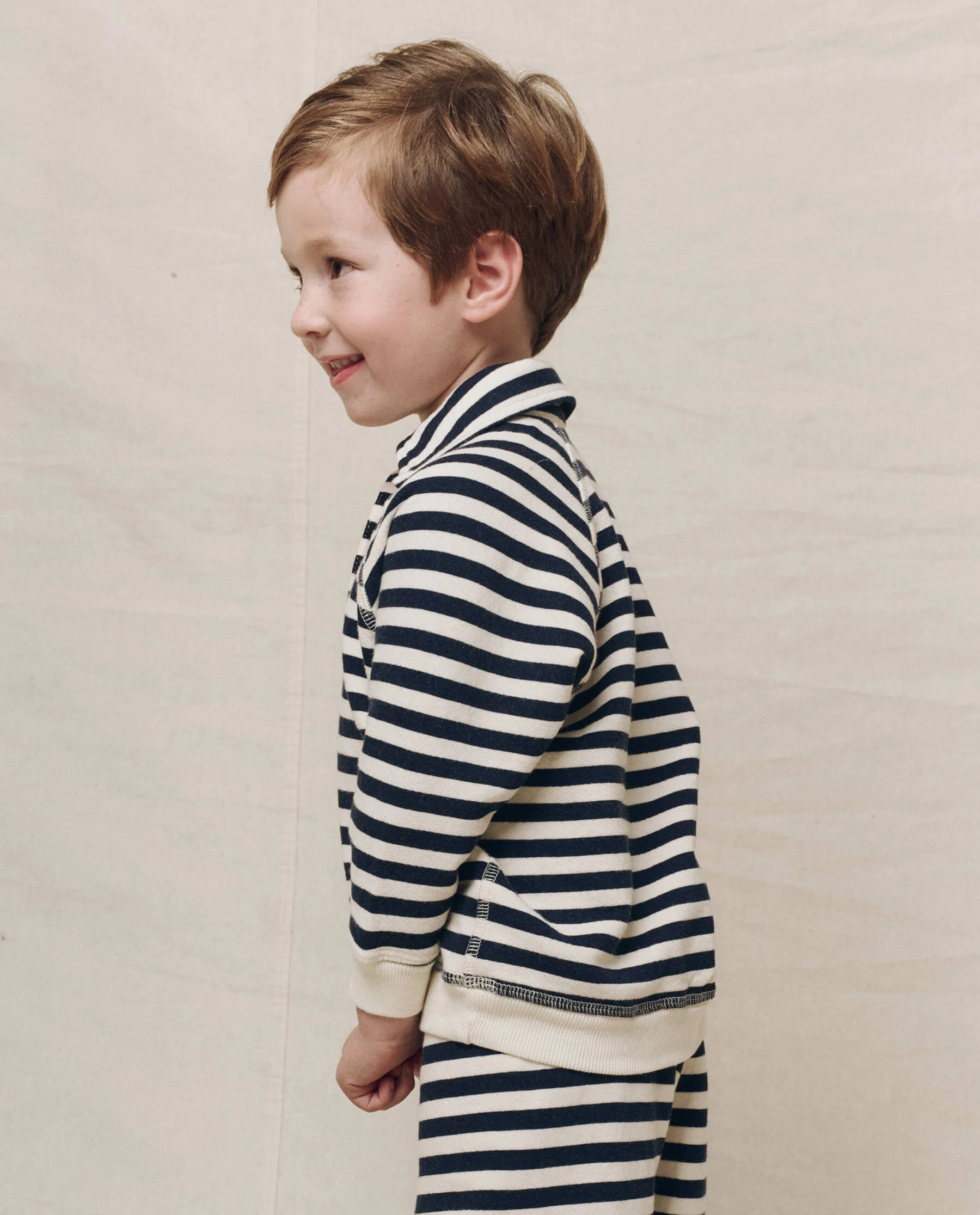 The Little Rugby Sweatshirt. -- Navy Sailor Stripe - Image 2