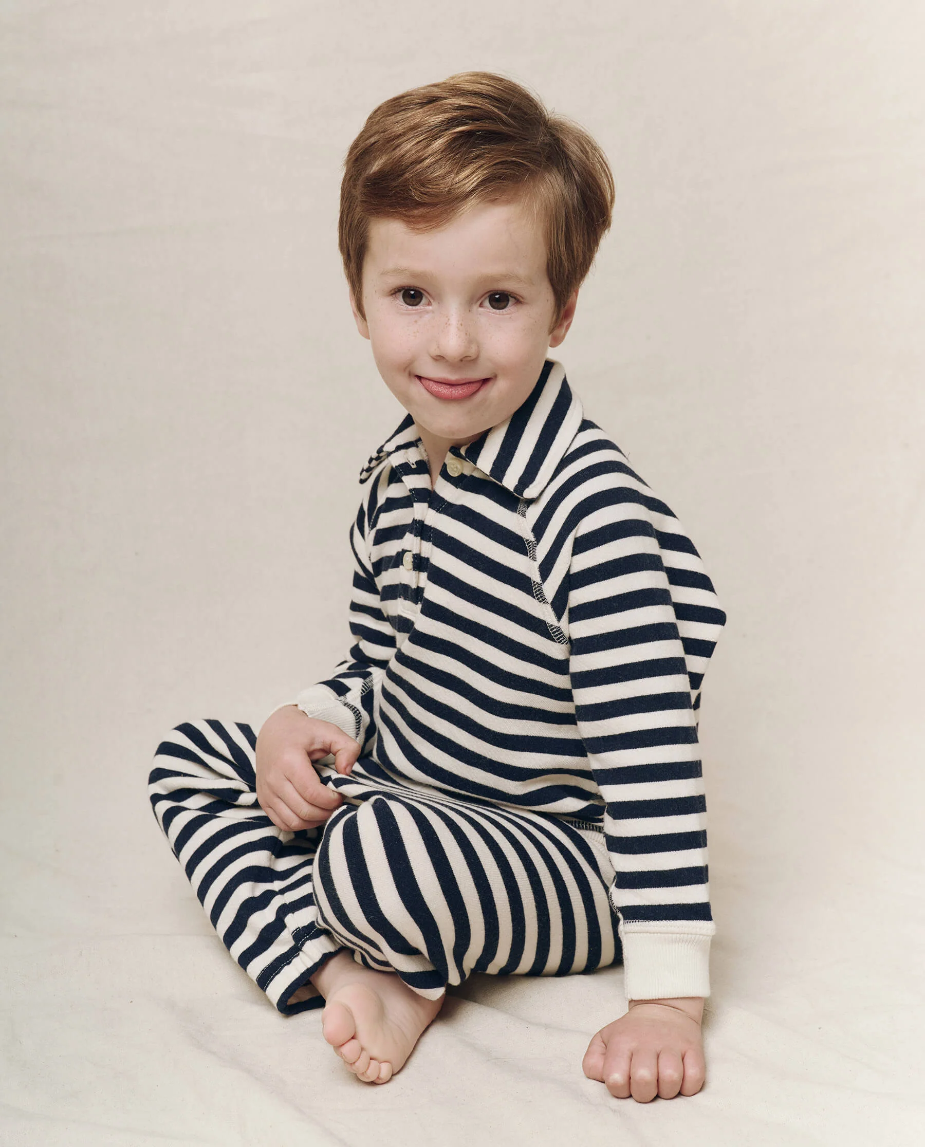 The Little Rugby Sweatshirt. -- Navy Sailor Stripe - Image 3