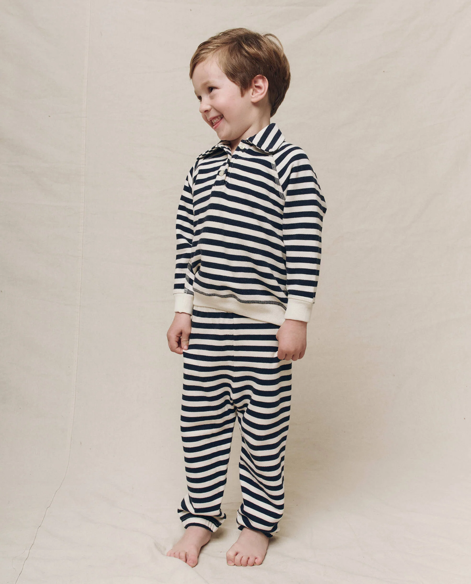 The Little Rugby Sweatshirt. -- Navy Sailor Stripe - Image 4