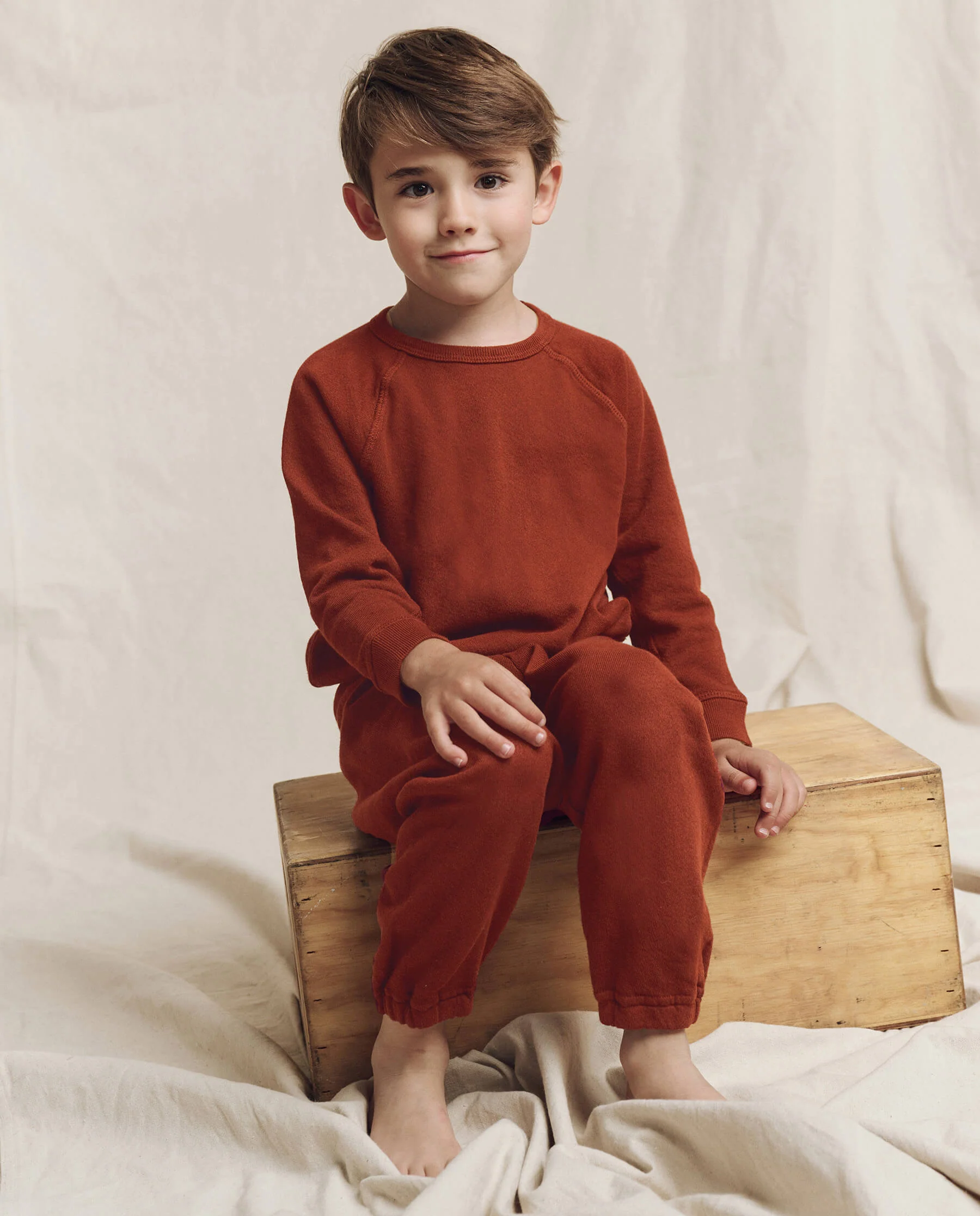 The Little Stadium Sweatpant. Solid -- Brick - Image 2