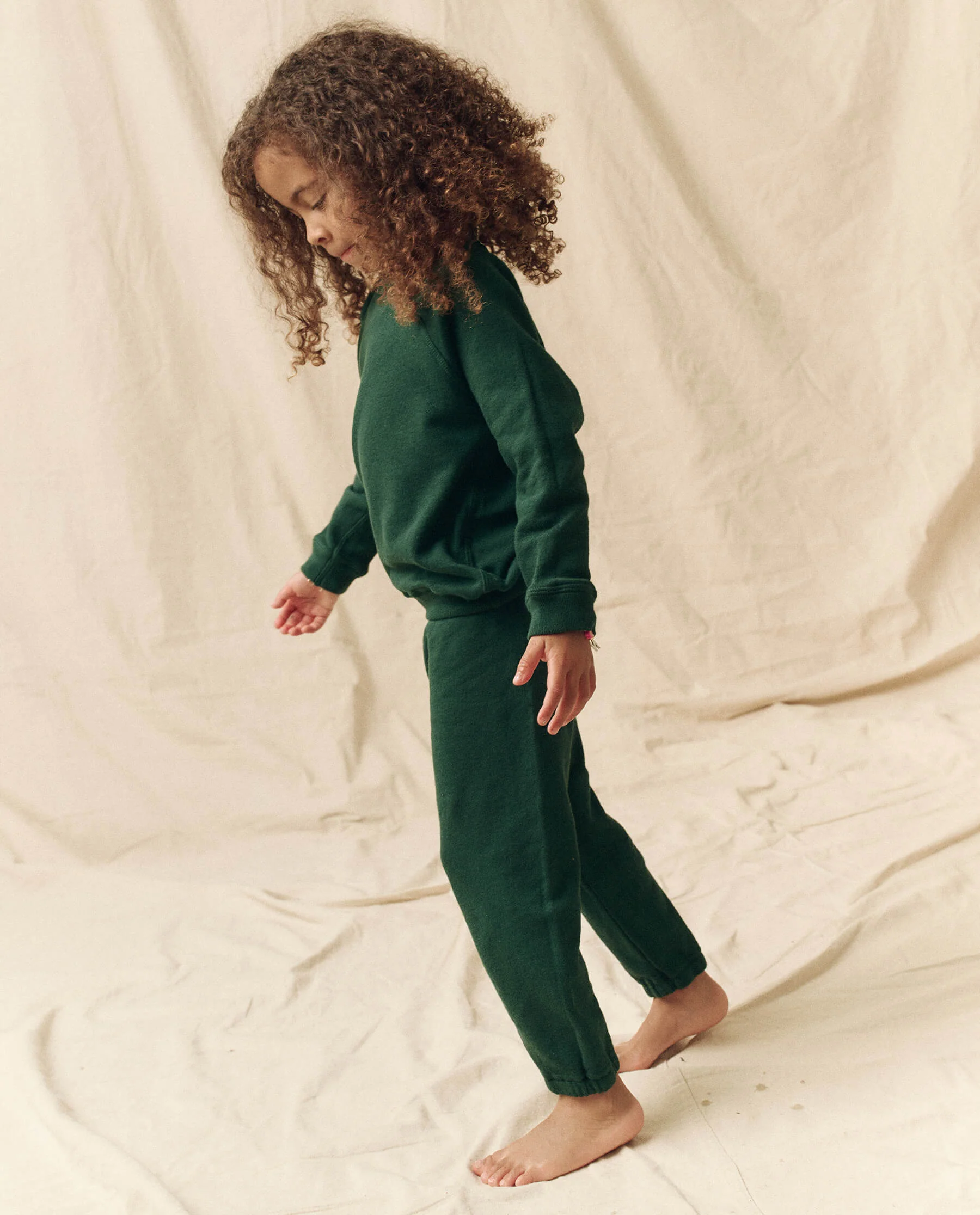The Little Stadium Sweatpant. Solid -- Green Grove - Image 2
