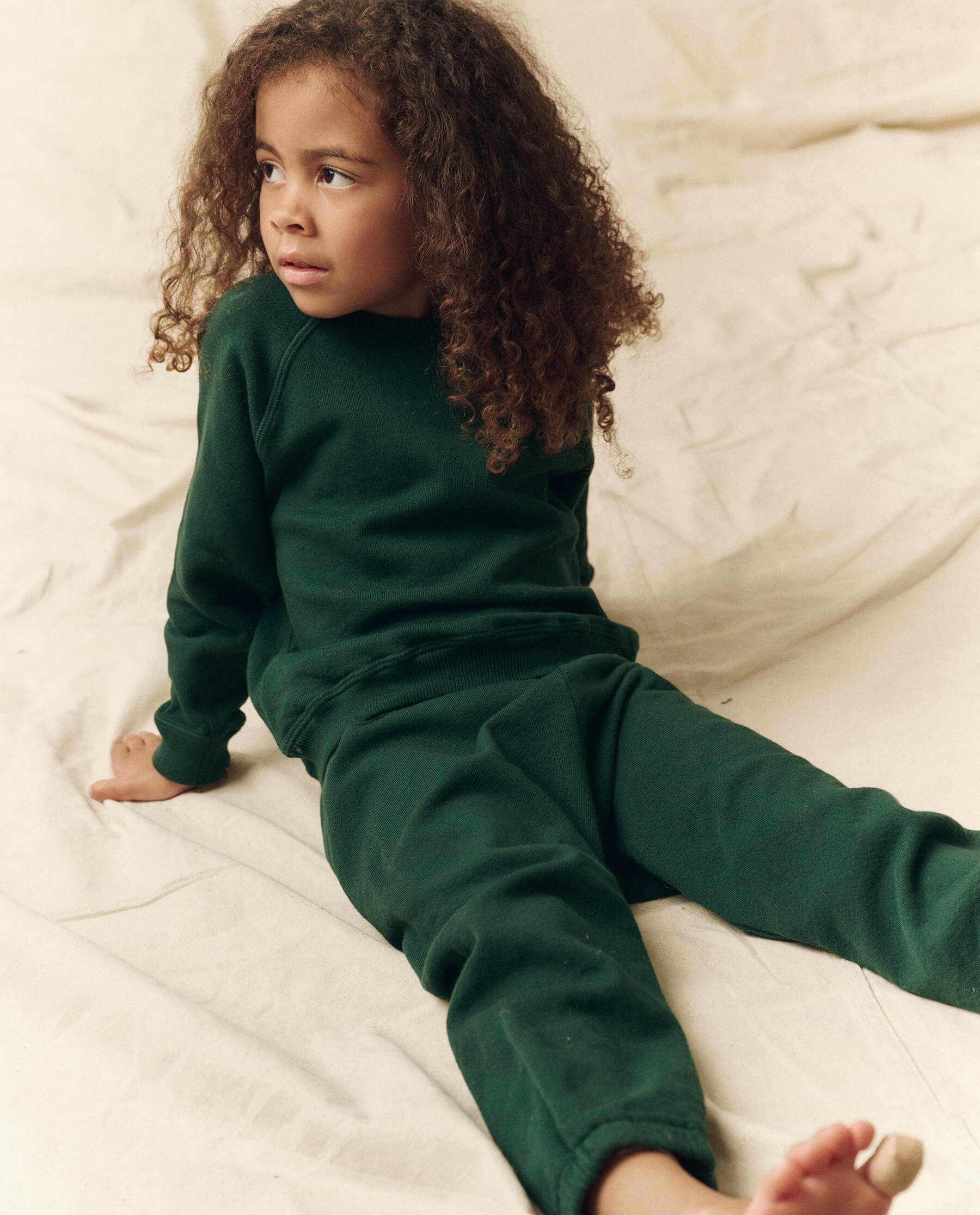 The Little Stadium Sweatpant. Solid -- Green Grove - Image 3