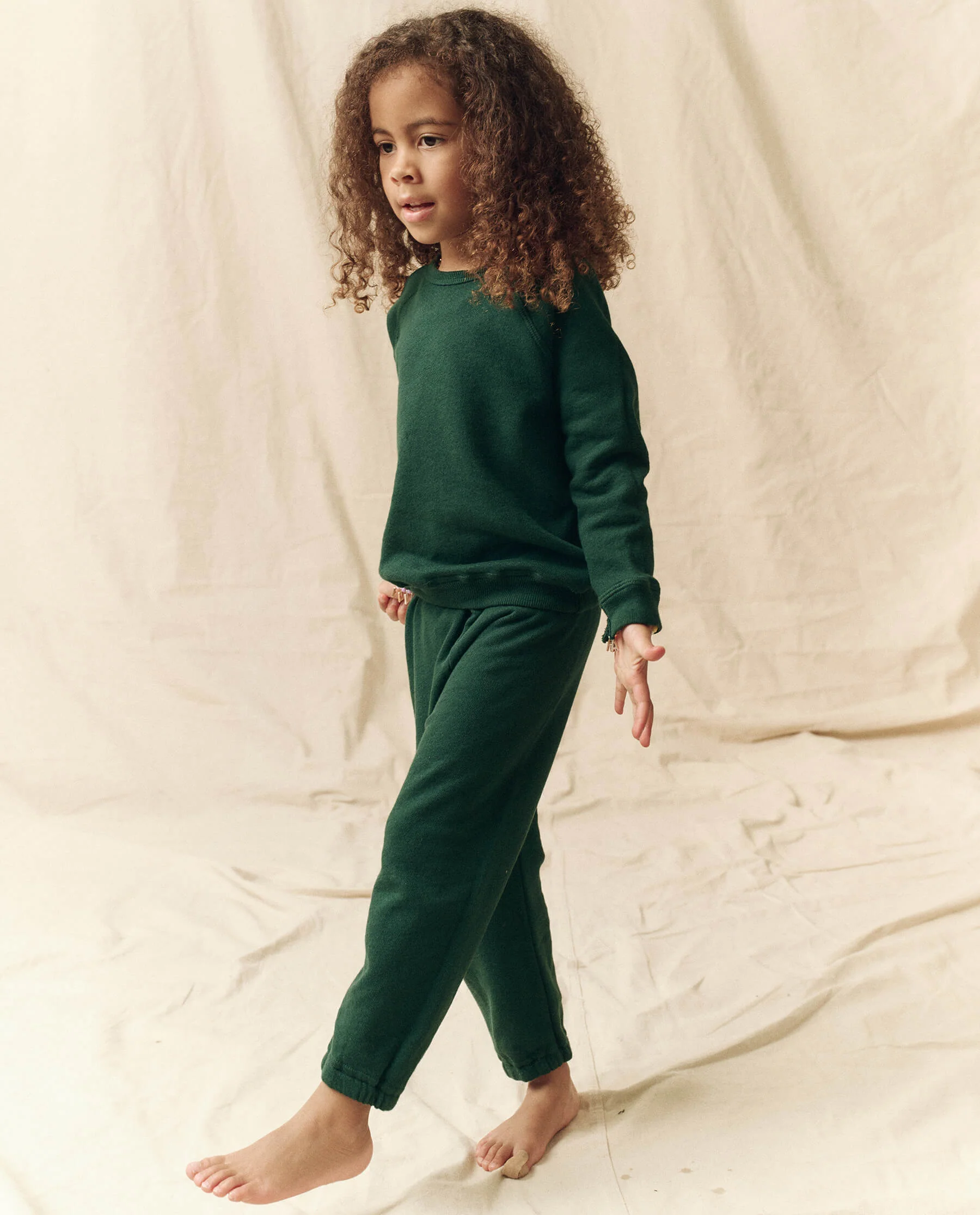 The Little Stadium Sweatpant. Solid -- Green Grove - Image 4