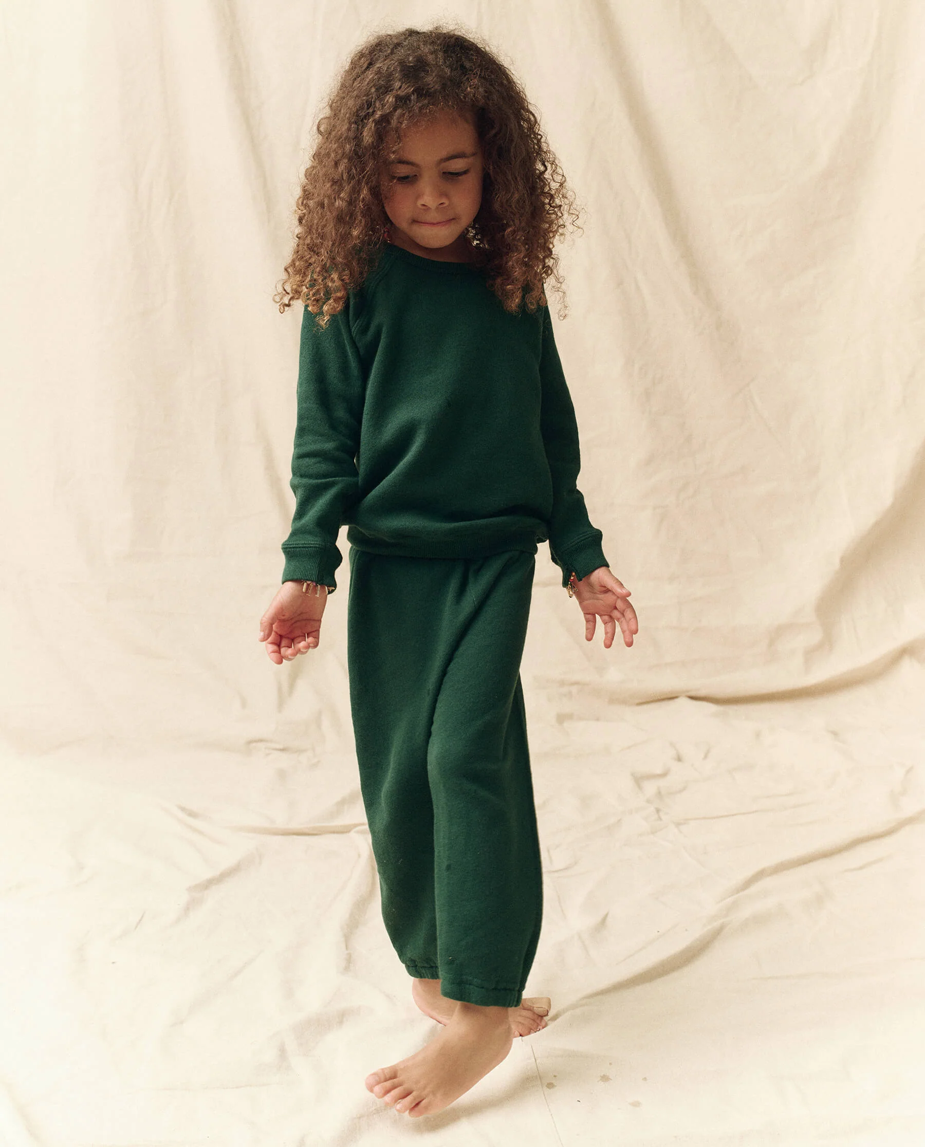 The Little Stadium Sweatpant. Solid -- Green Grove - Image 6