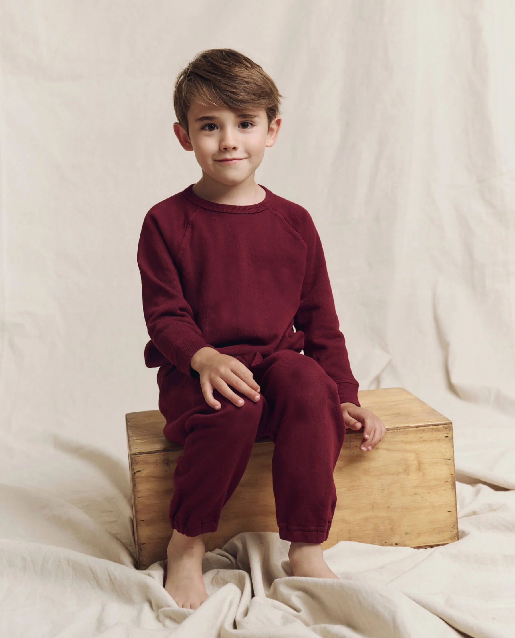The Little Stadium Sweatpant. Solid -- Plum - Image 3