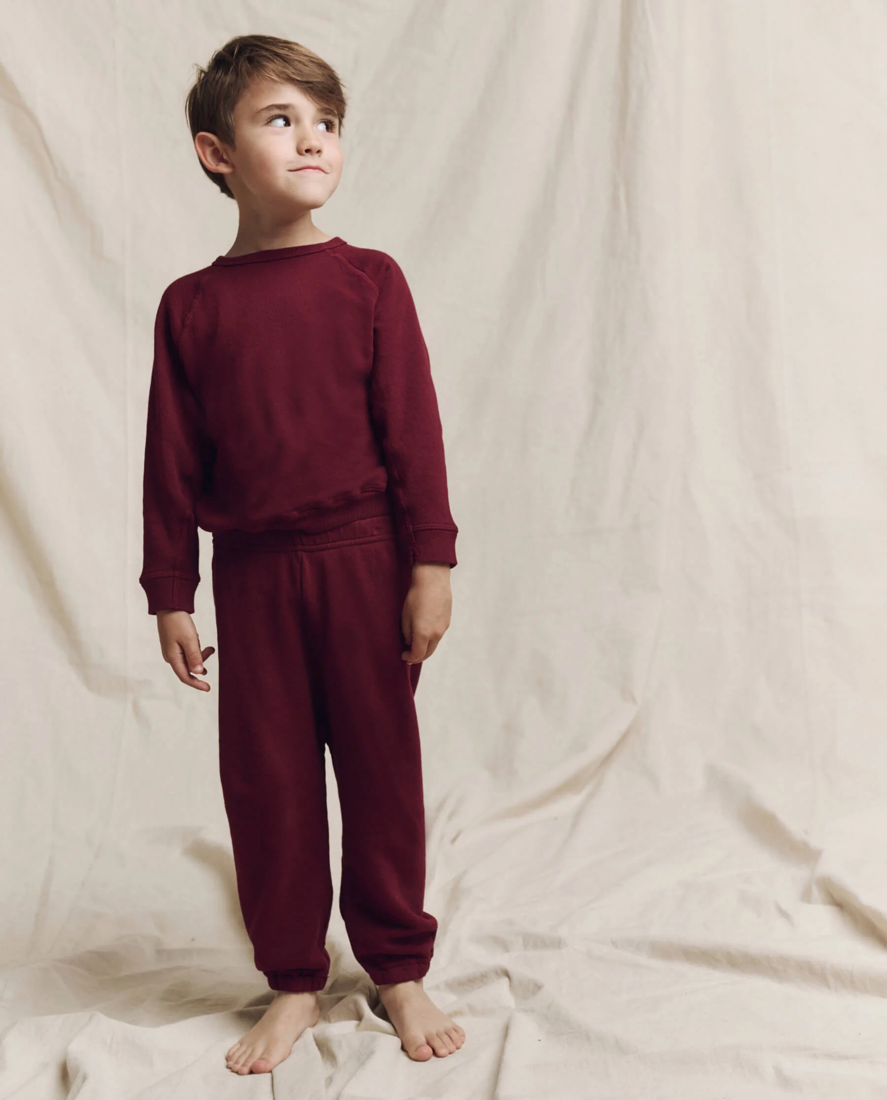 The Little Stadium Sweatpant. Solid -- Plum - Image 4