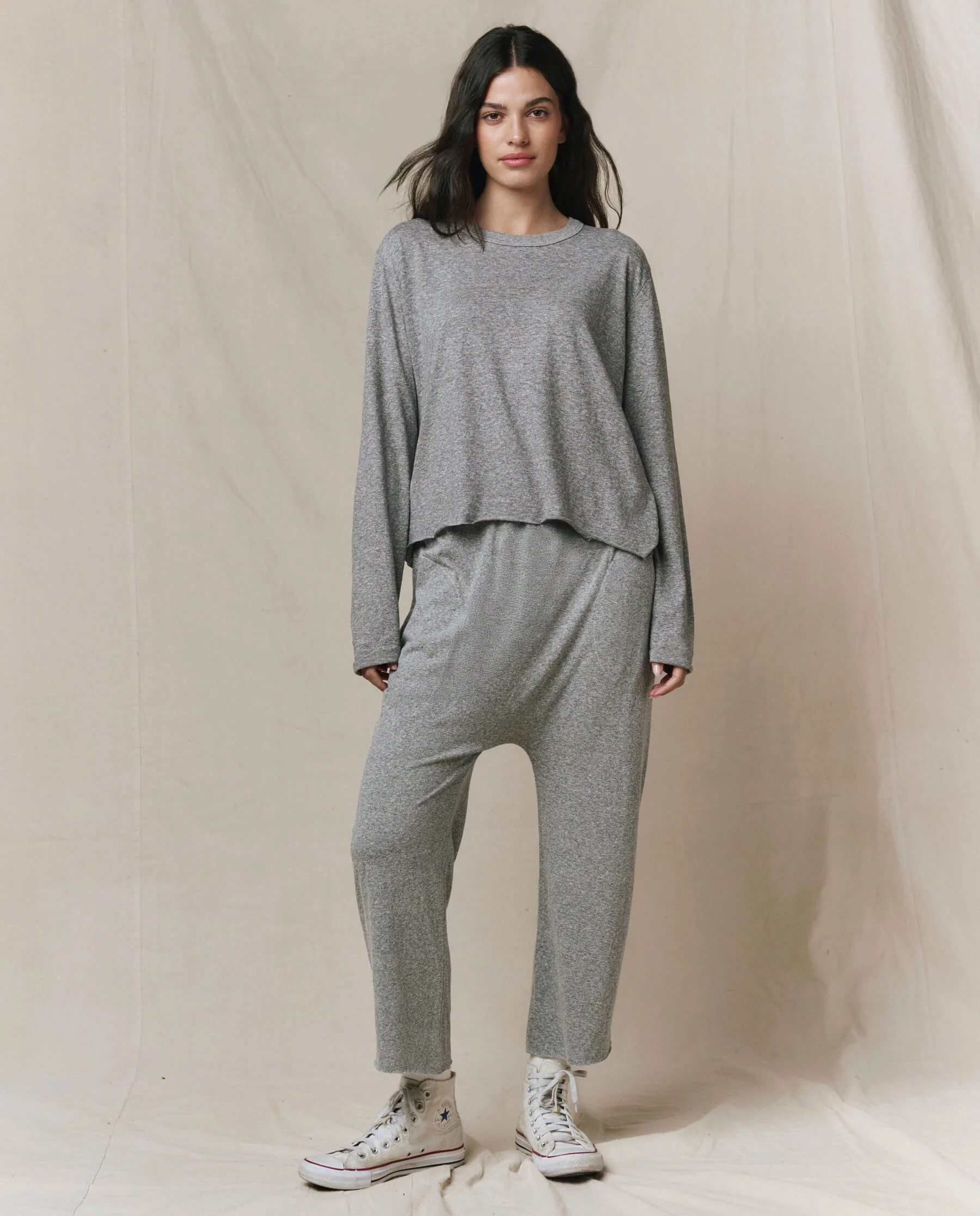 The Jersey Crop Pant. -- Heather Grey - Image 3