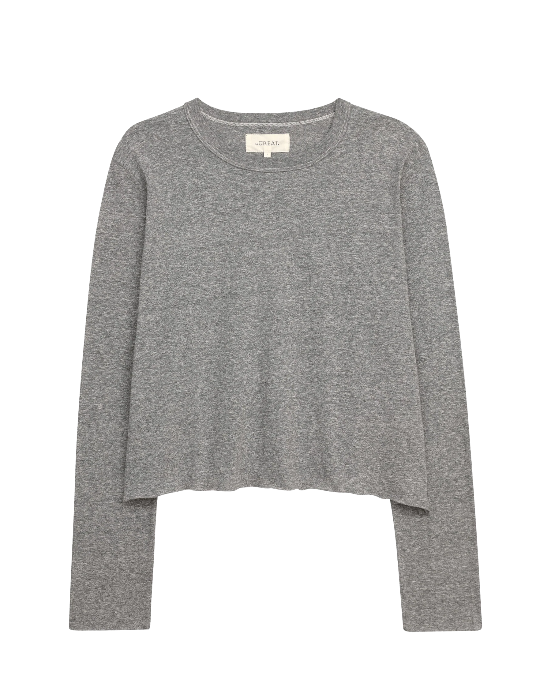 The Long Sleeve Crop Tee. -- Heather Grey - Image 5