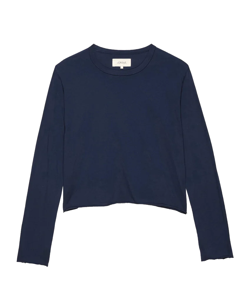 The Long Sleeve Crop Tee. -- True Navy - Image 5