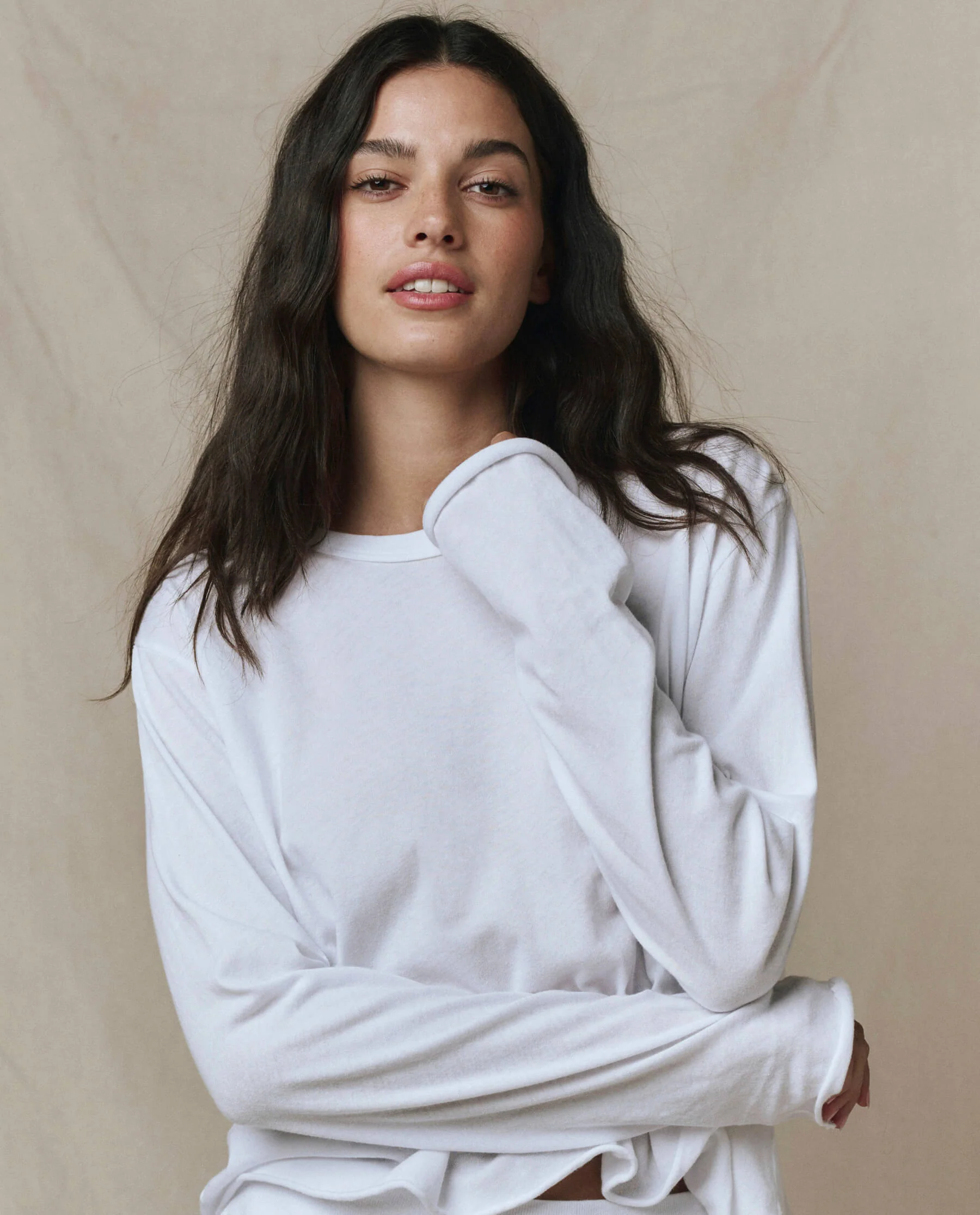 The Long Sleeve Crop Tee. -- True White - Image 4
