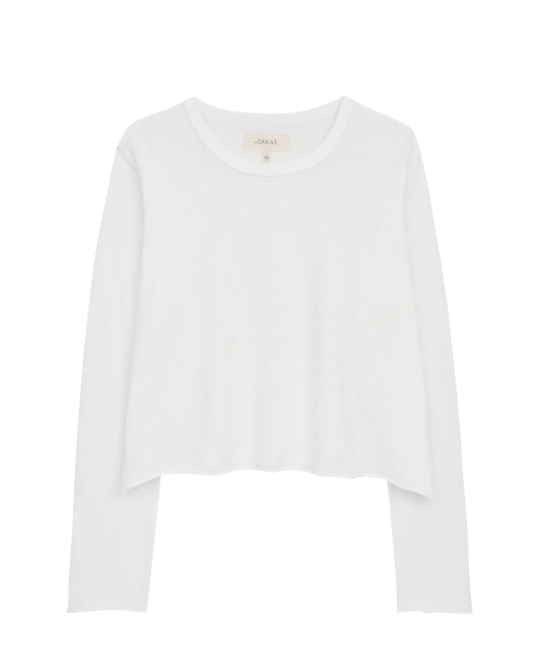The Long Sleeve Crop Tee. -- True White - Image 6