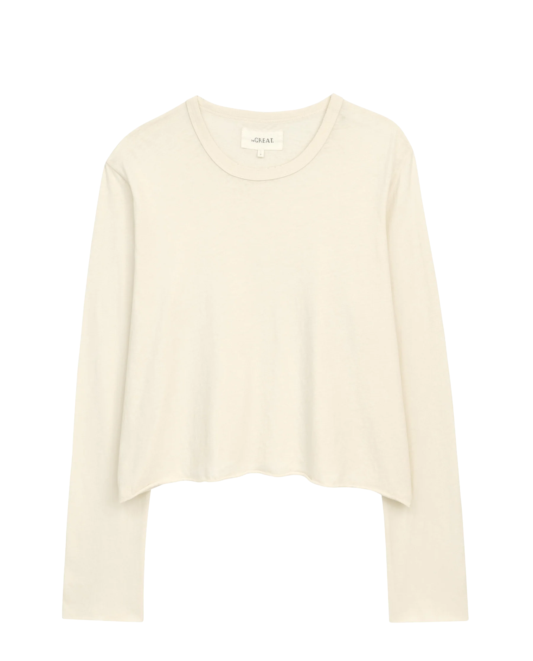 The Long Sleeve Crop Tee. -- Washed White - Image 6