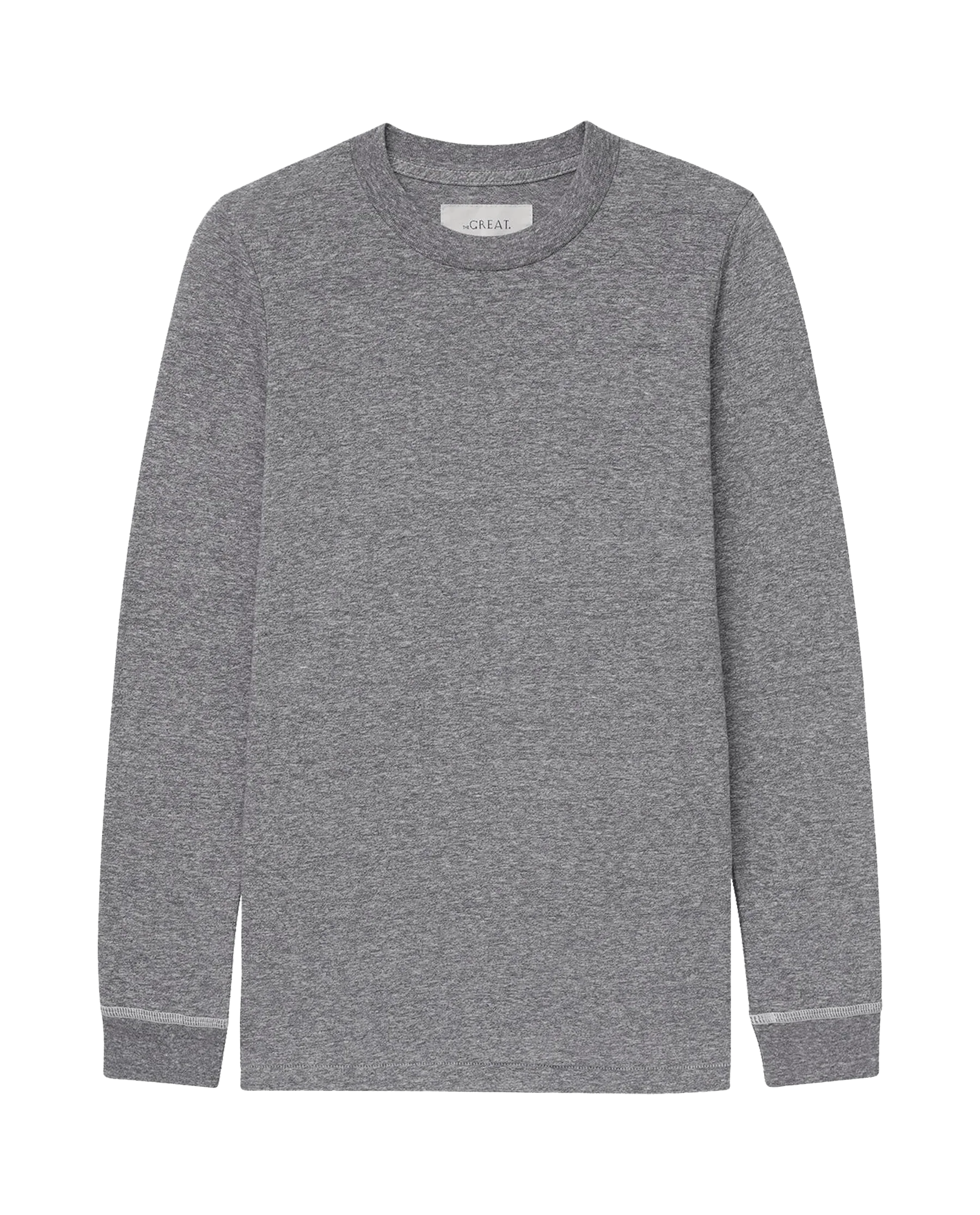 The Long Sleeve Slim Tee. Solid -- Heather Grey - Image 6