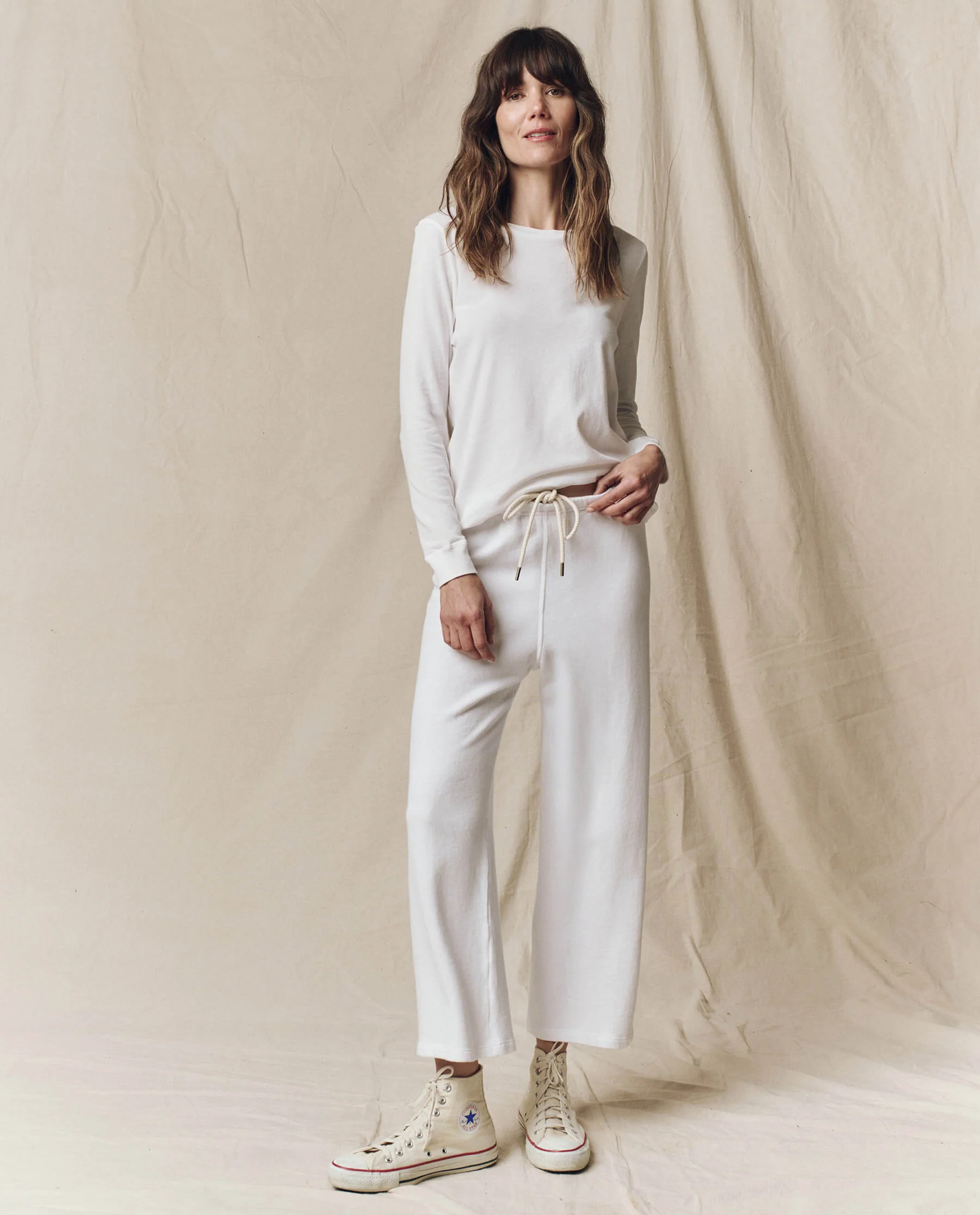 The Long Sleeve Slim Tee. Solid -- True White - Image 4