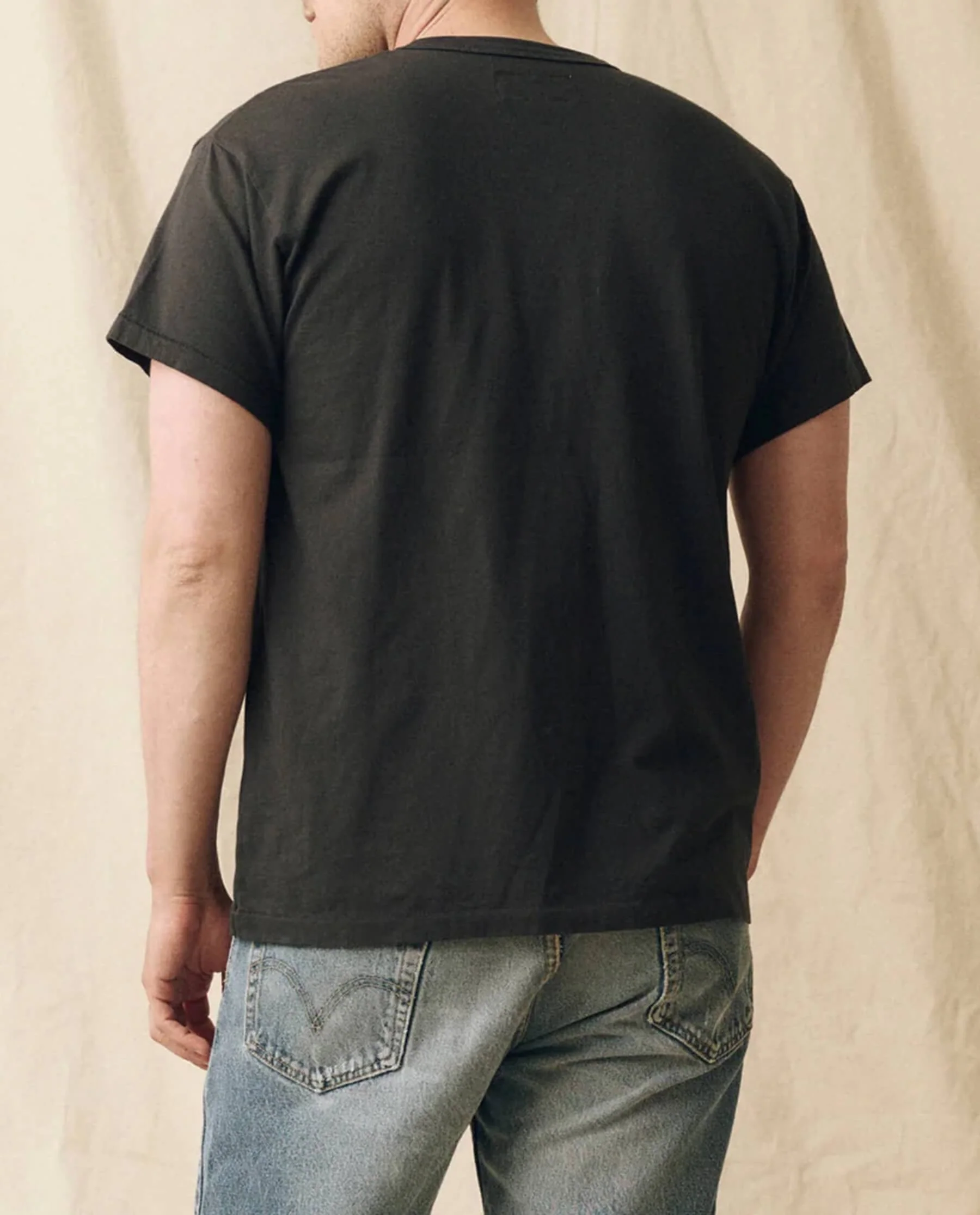 The Men's Pure Knits Boxy Crew. Solid -- Almost Black - Image 2