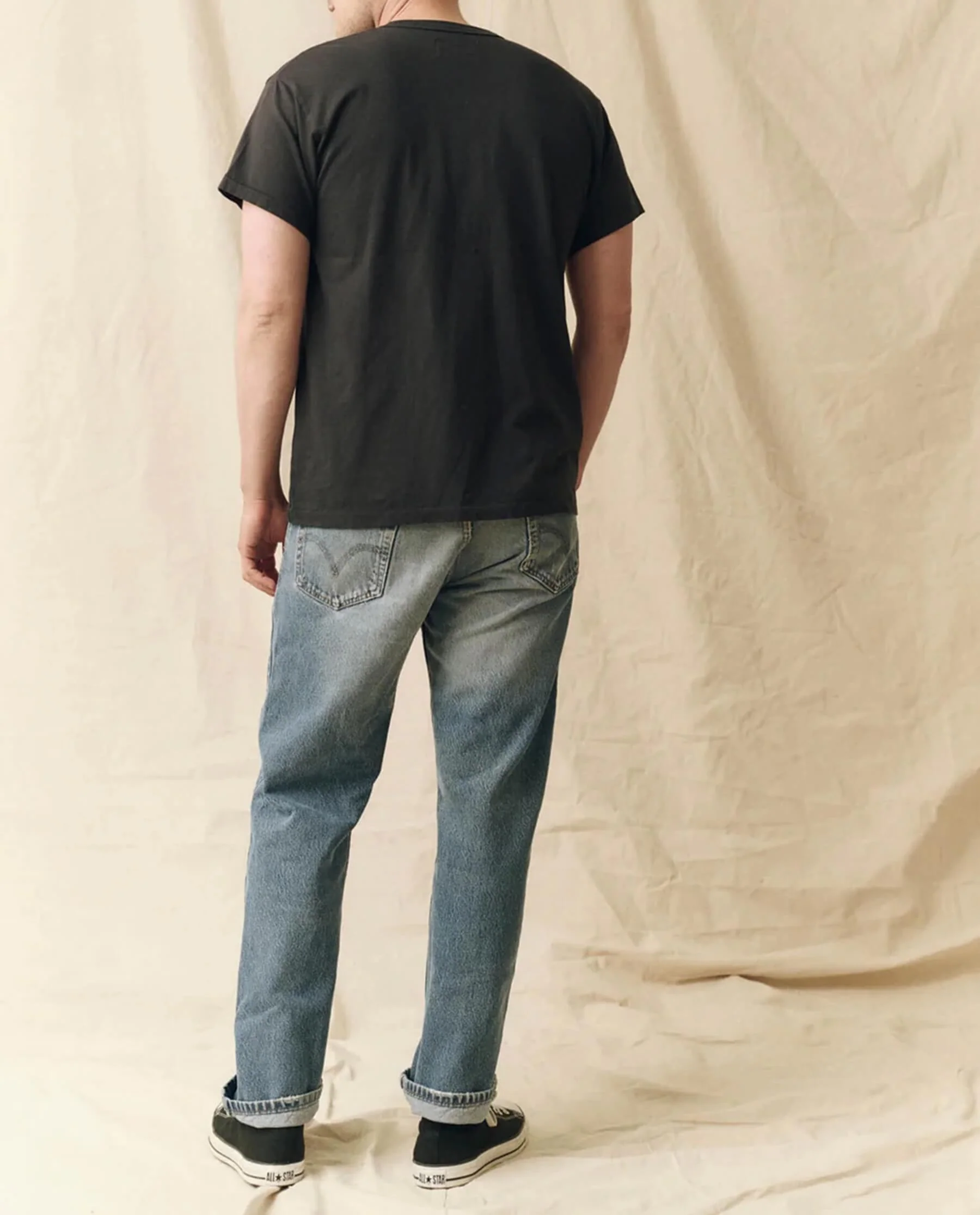 The Men's Pure Knits Boxy Crew. Solid -- Almost Black - Image 5