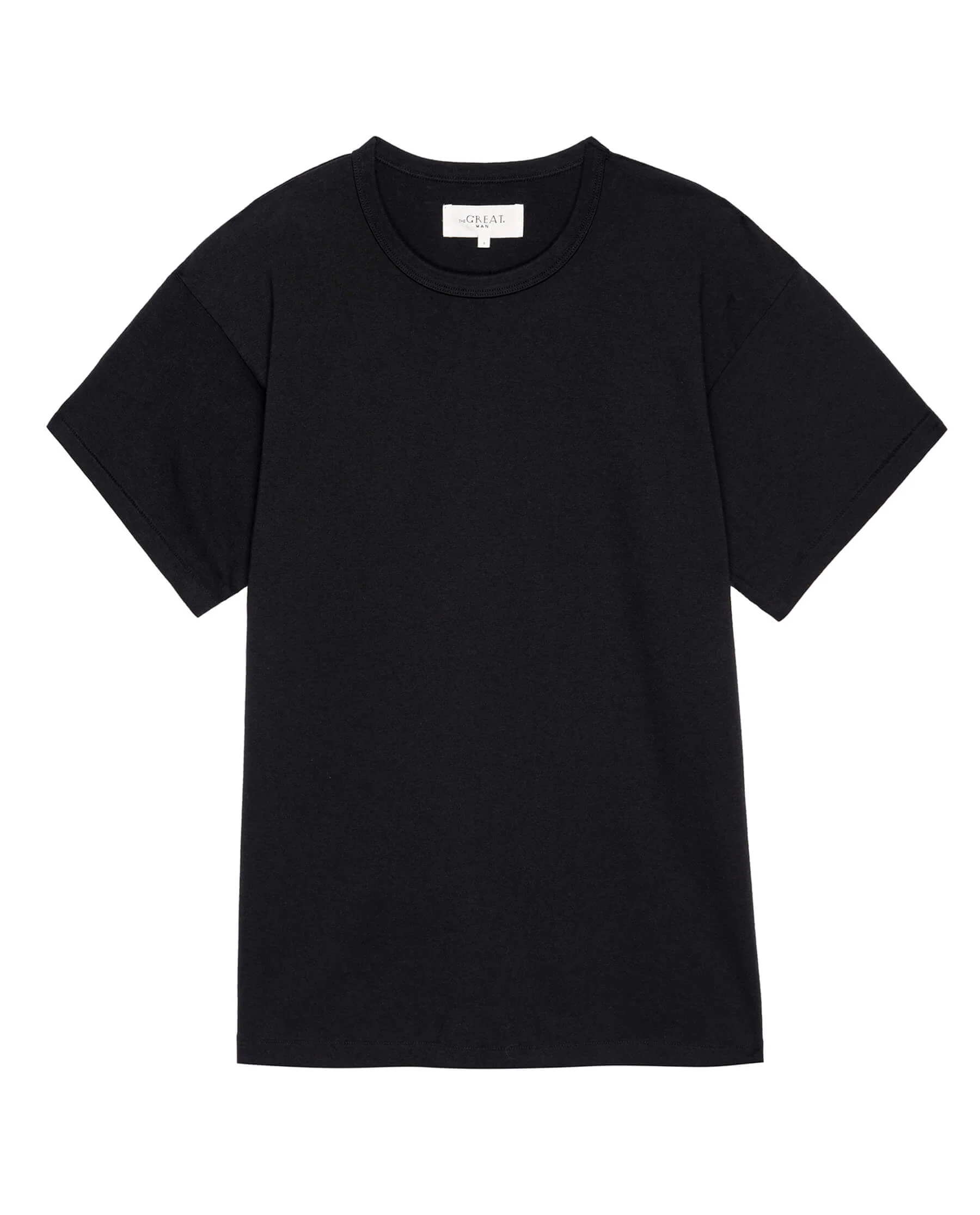 The Men's Pure Knits Boxy Crew. Solid -- Almost Black - Image 6