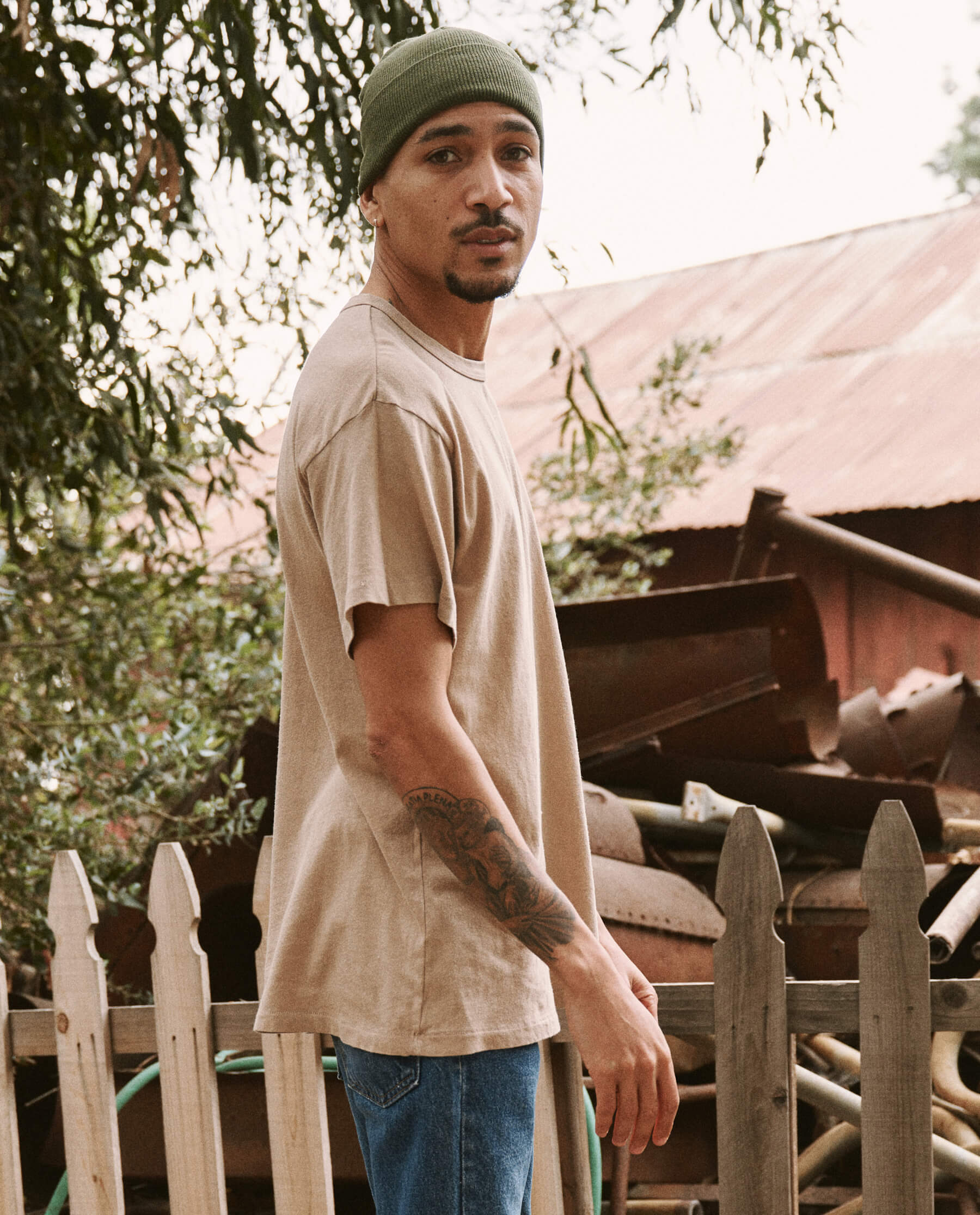 The Men's Boxy Crew. Solid -- Khaki - Image 4