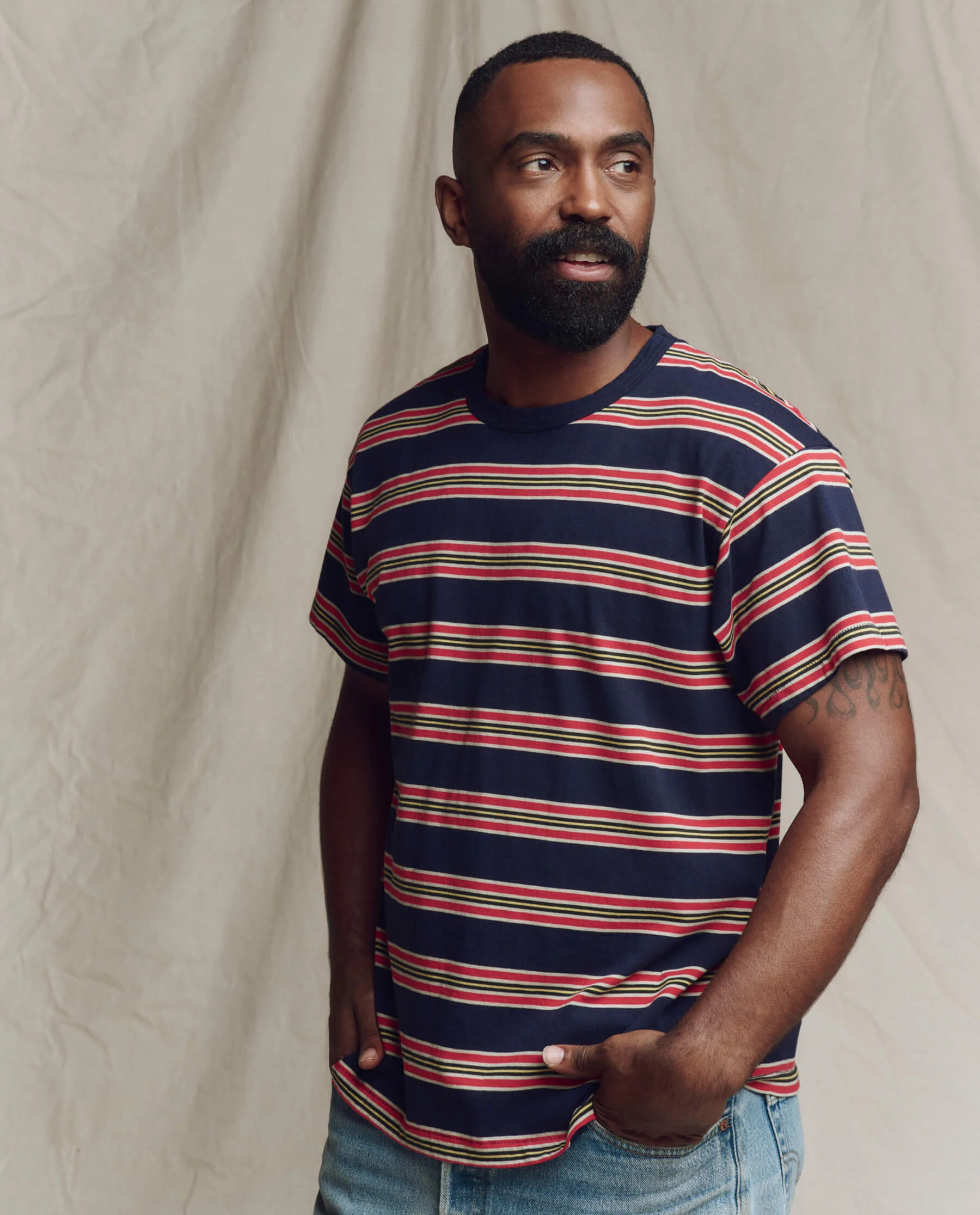 The Men's Boxy Crew. -- Scout Stripe - Image 2