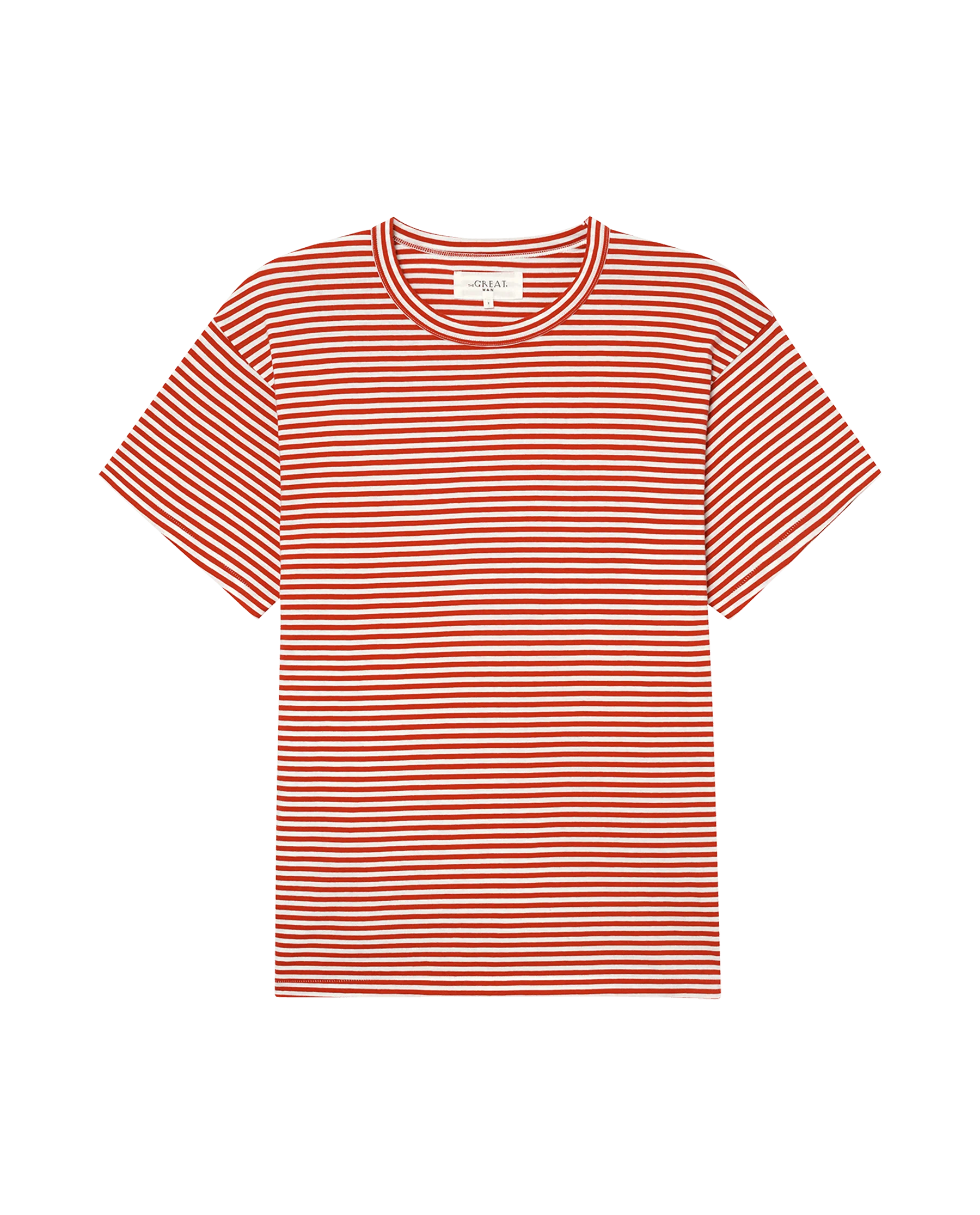 The Men's Boxy Crew. -- Sun Cherry Stripe - Image 5