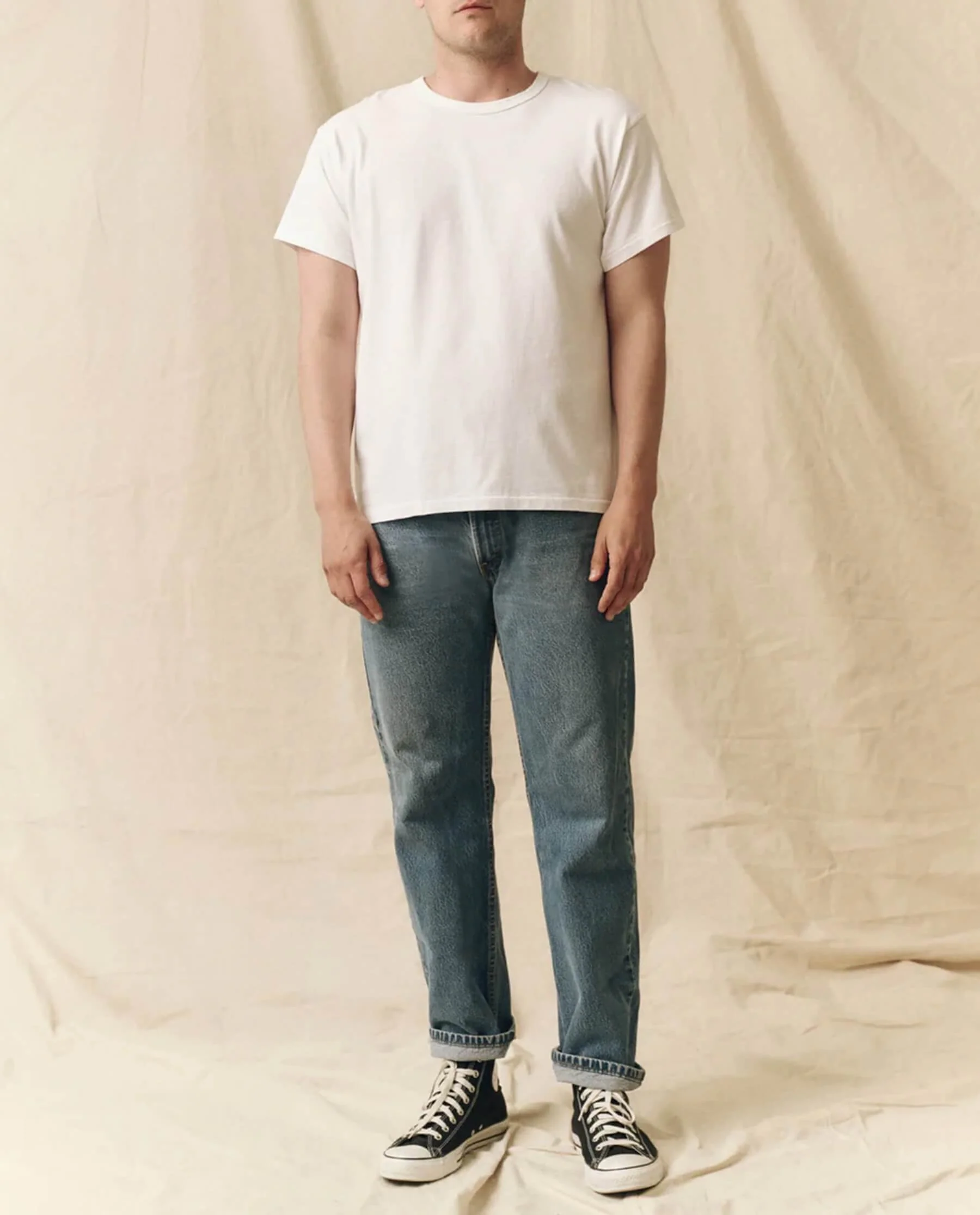 The Men's Pure Knits Boxy Crew. Solid -- True White - Image 2