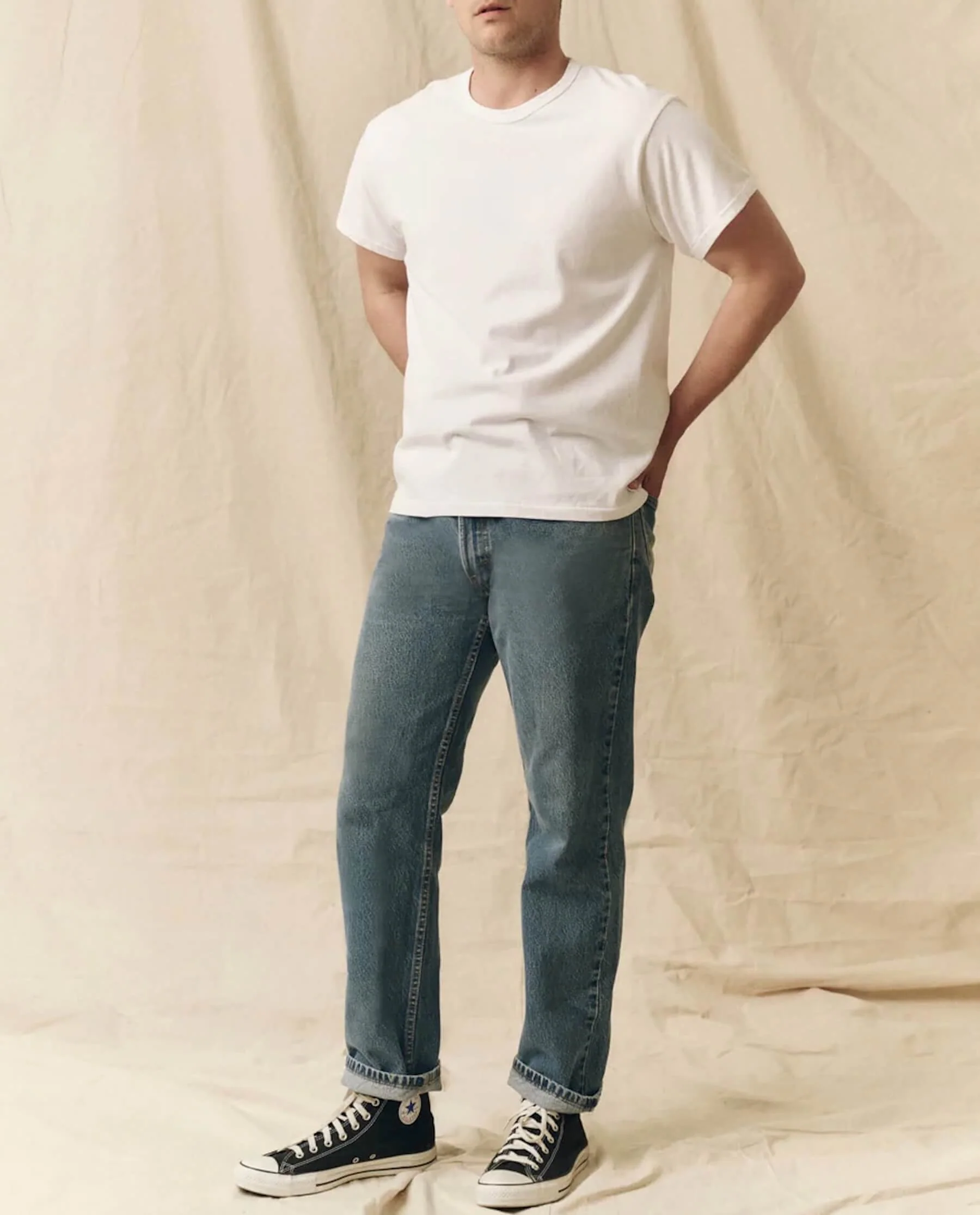 The Men's Pure Knits Boxy Crew. Solid -- True White - Image 3