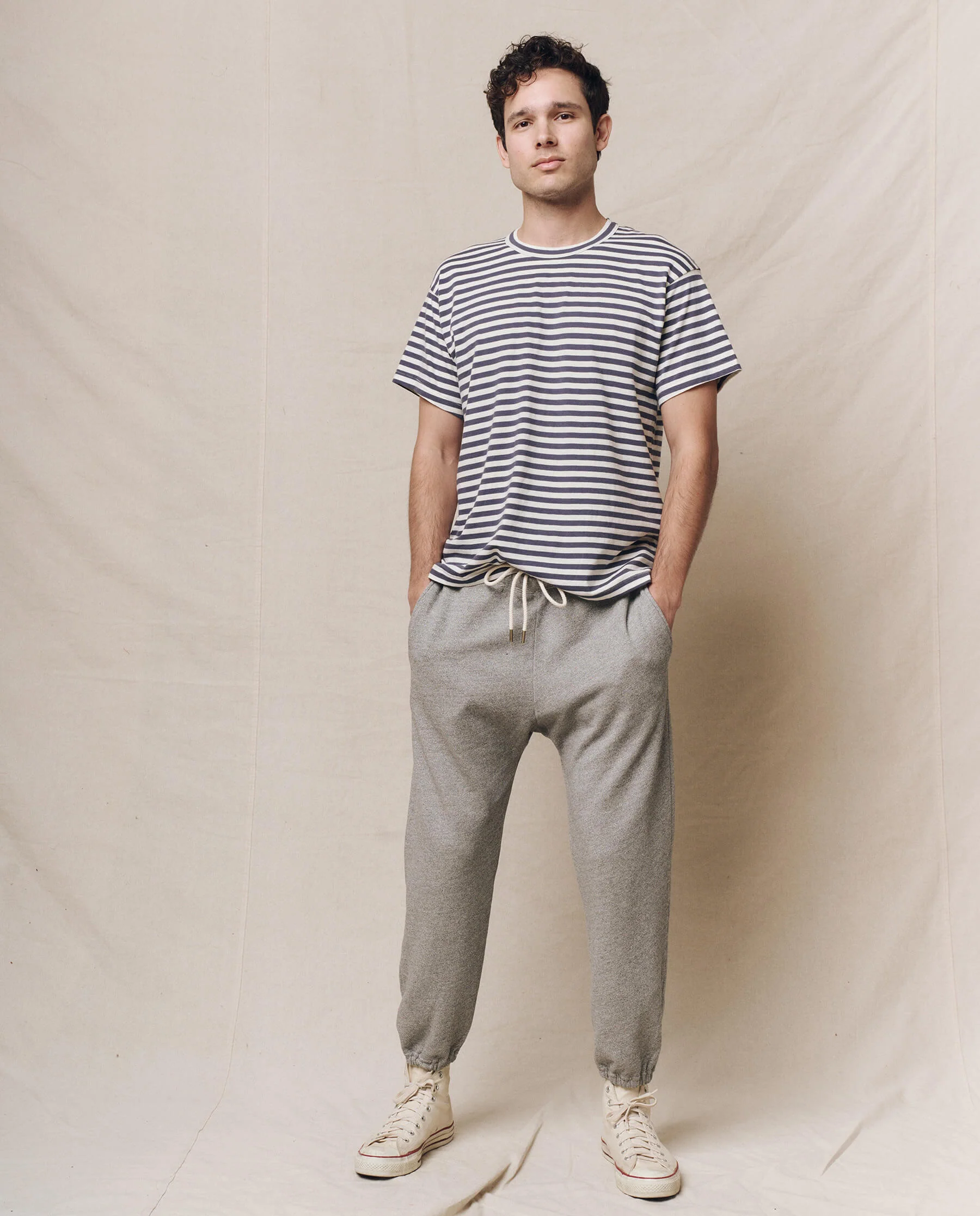 The Men's Boxy Crew. -- Vintage Blue Stripe - Image 4