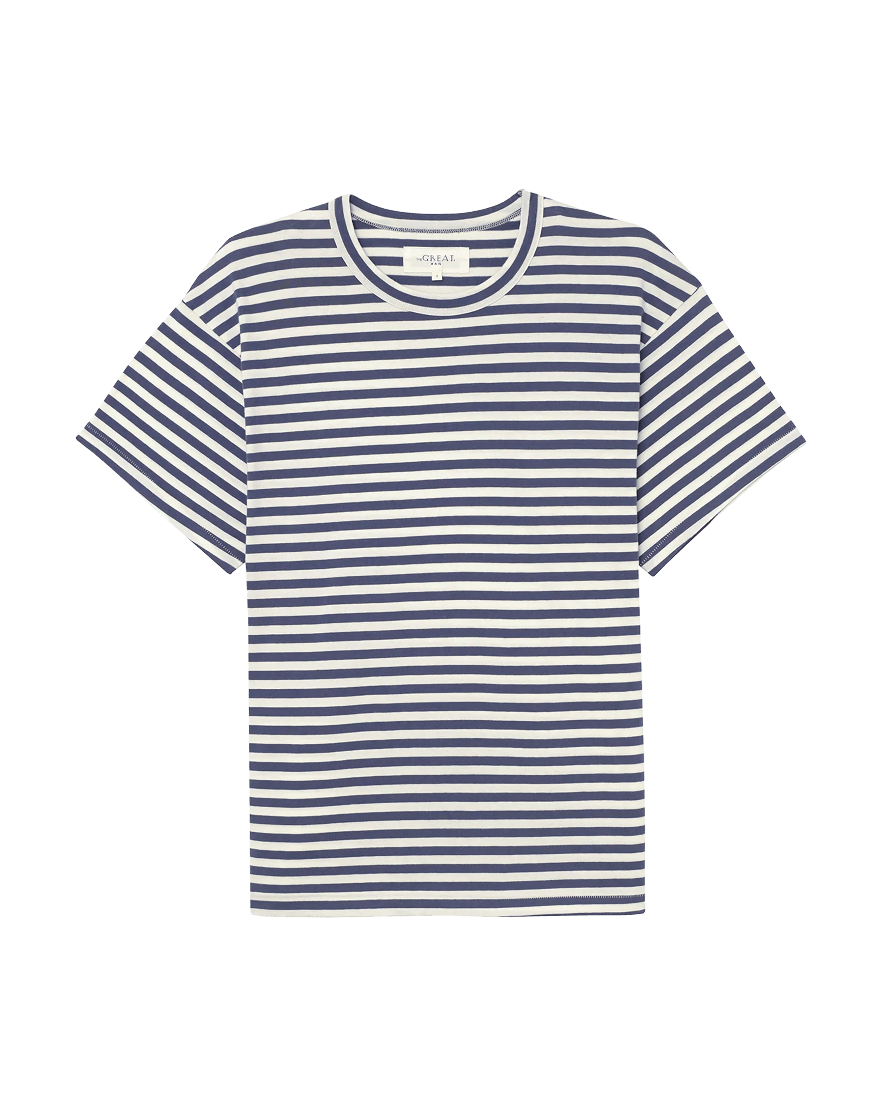 The Men's Boxy Crew. -- Vintage Blue Stripe - Image 5