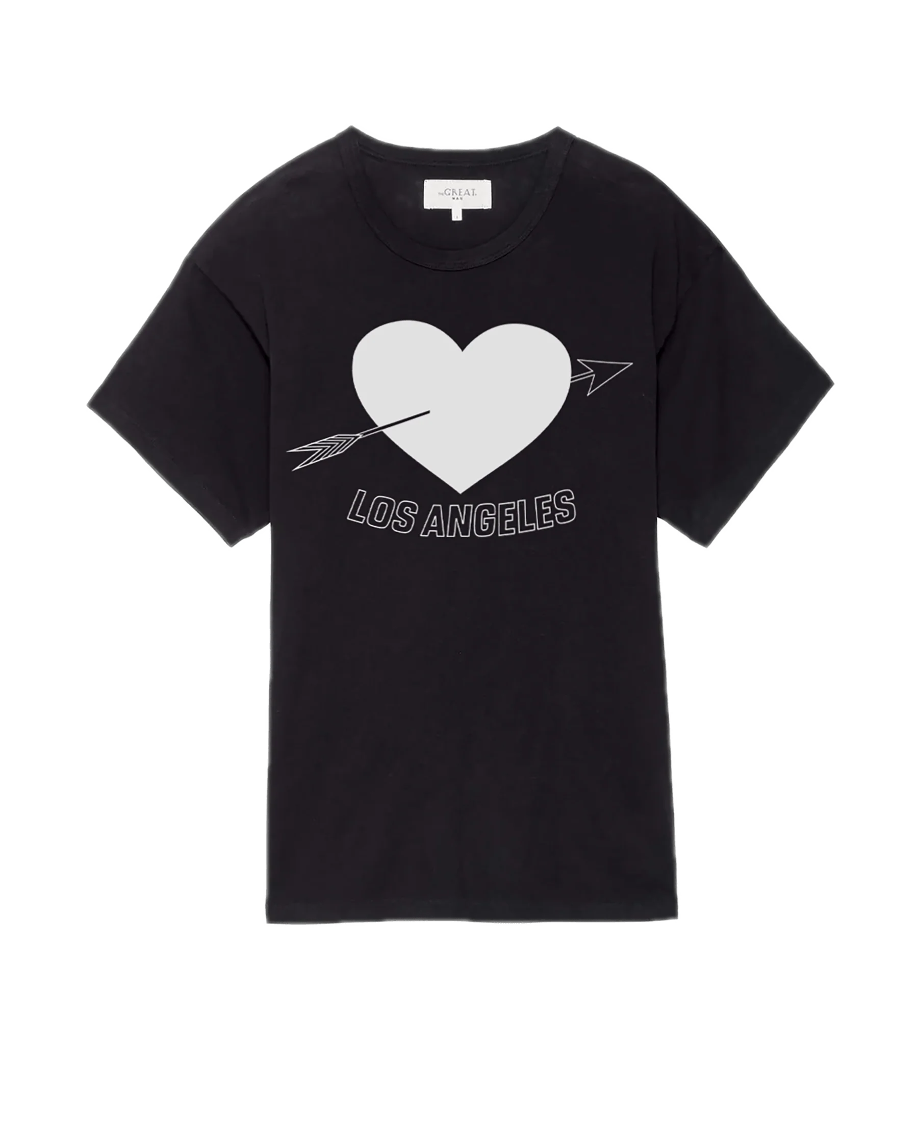 The Men's Boxy Crew. Graphic -- Almost Black with Los Angeles Heart Graphic - Image 3