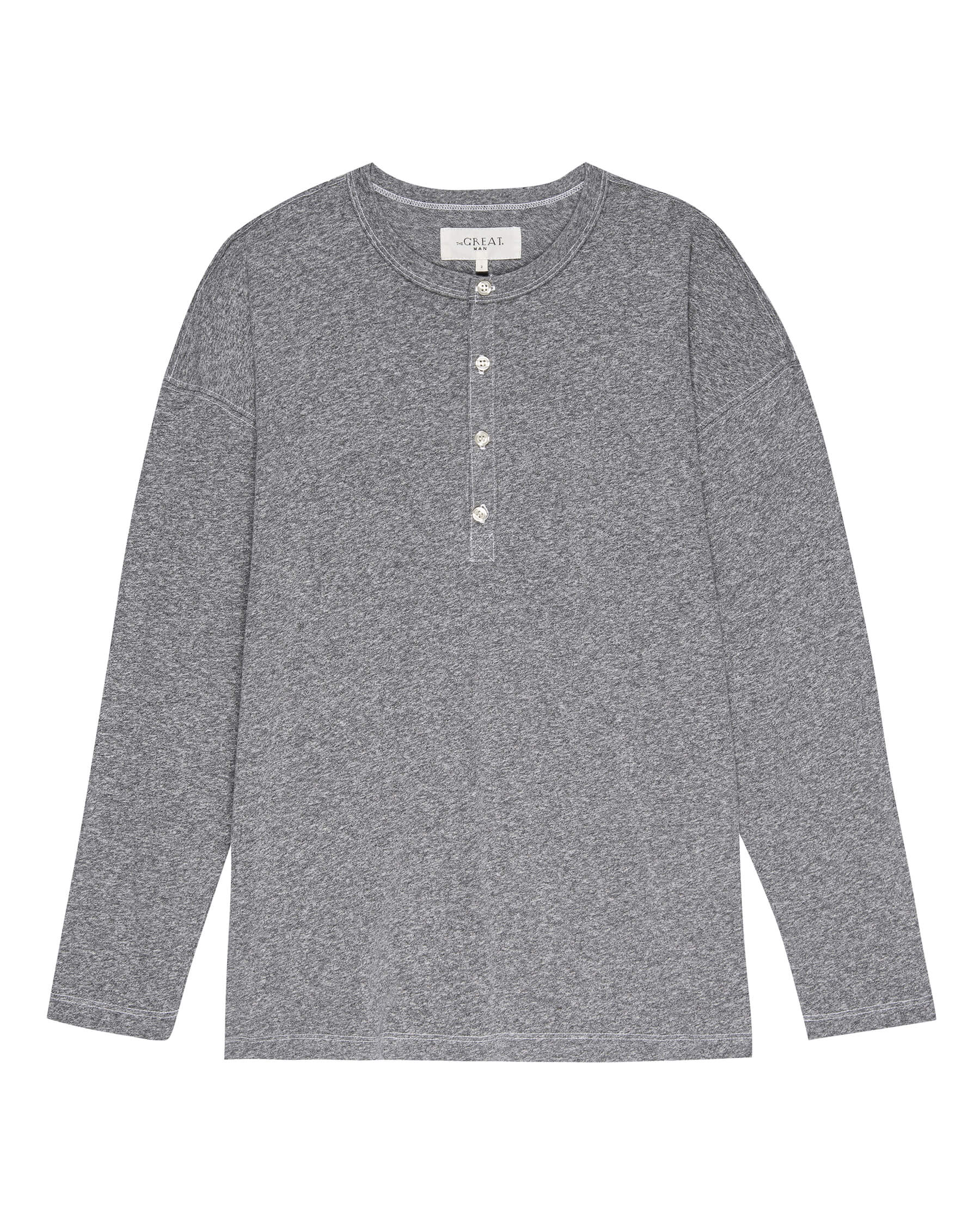 The Men's Boxy Henley. -- Heather Grey - Image 7