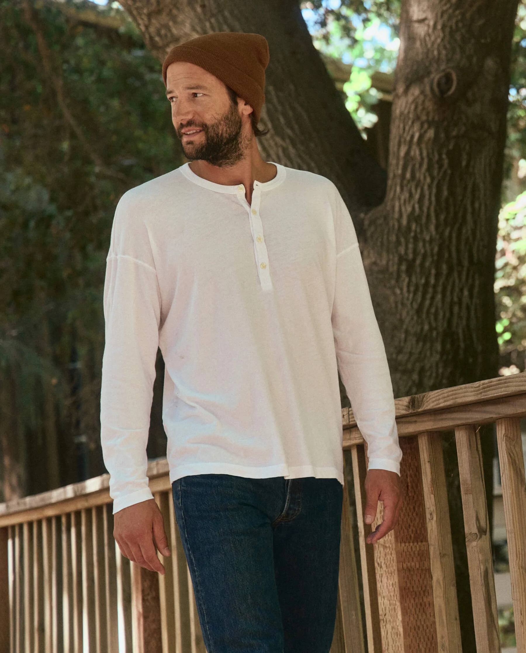 The Men's Boxy Henley. -- True White - Image 5