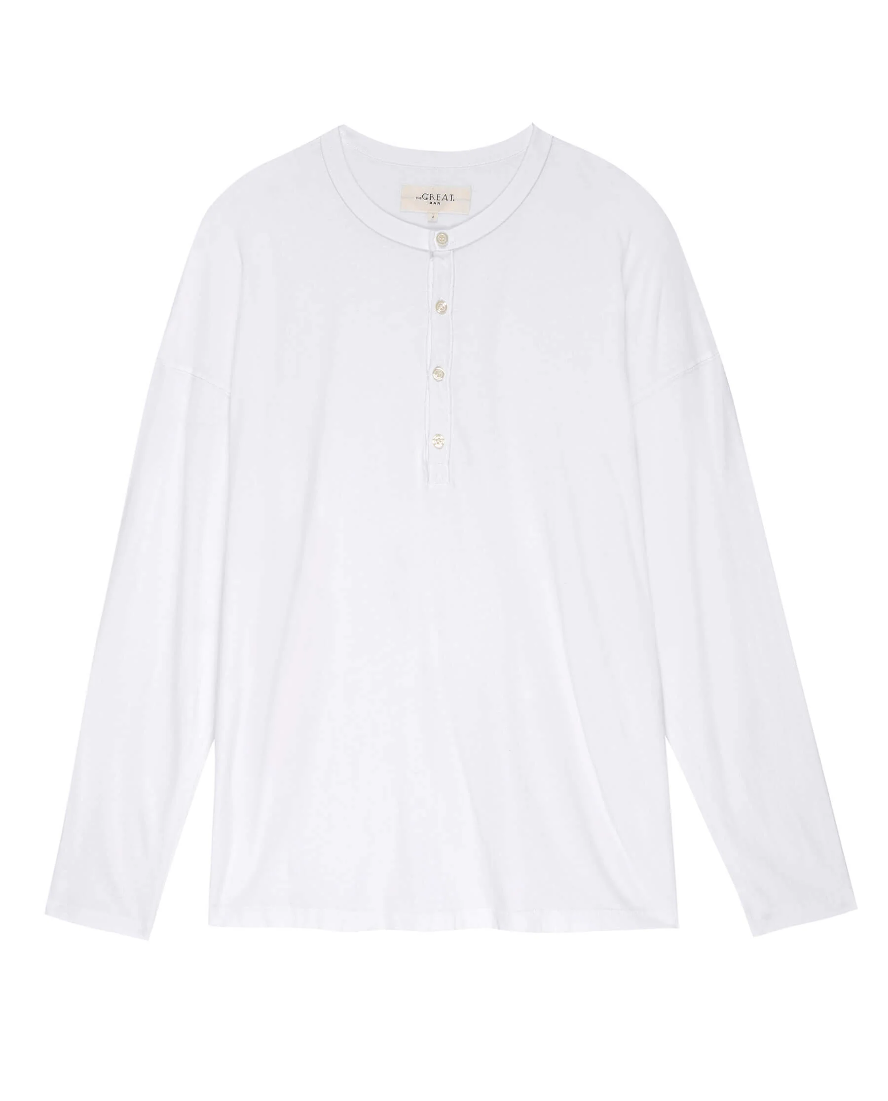 The Men's Boxy Henley. -- True White - Image 7