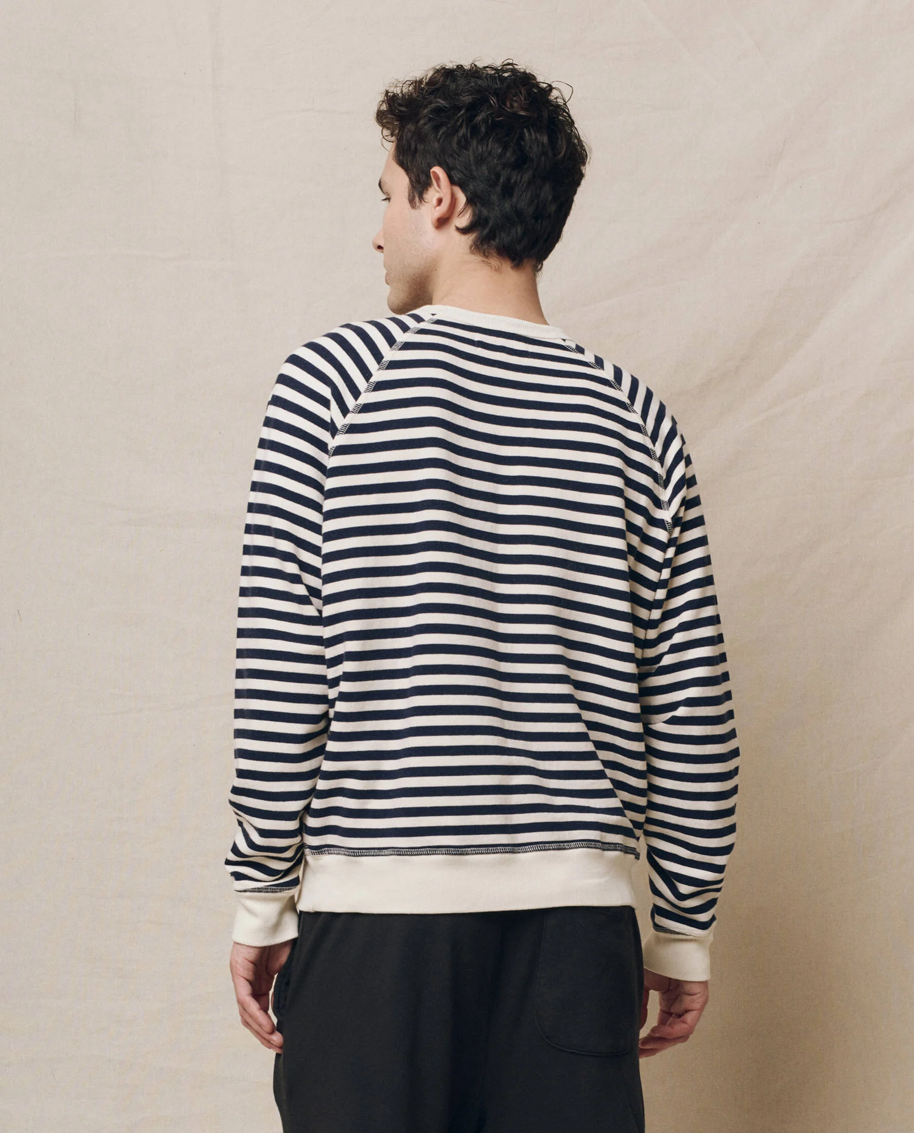 The Men's College Sweatshirt. -- Navy Sailor Stripe - Image 2