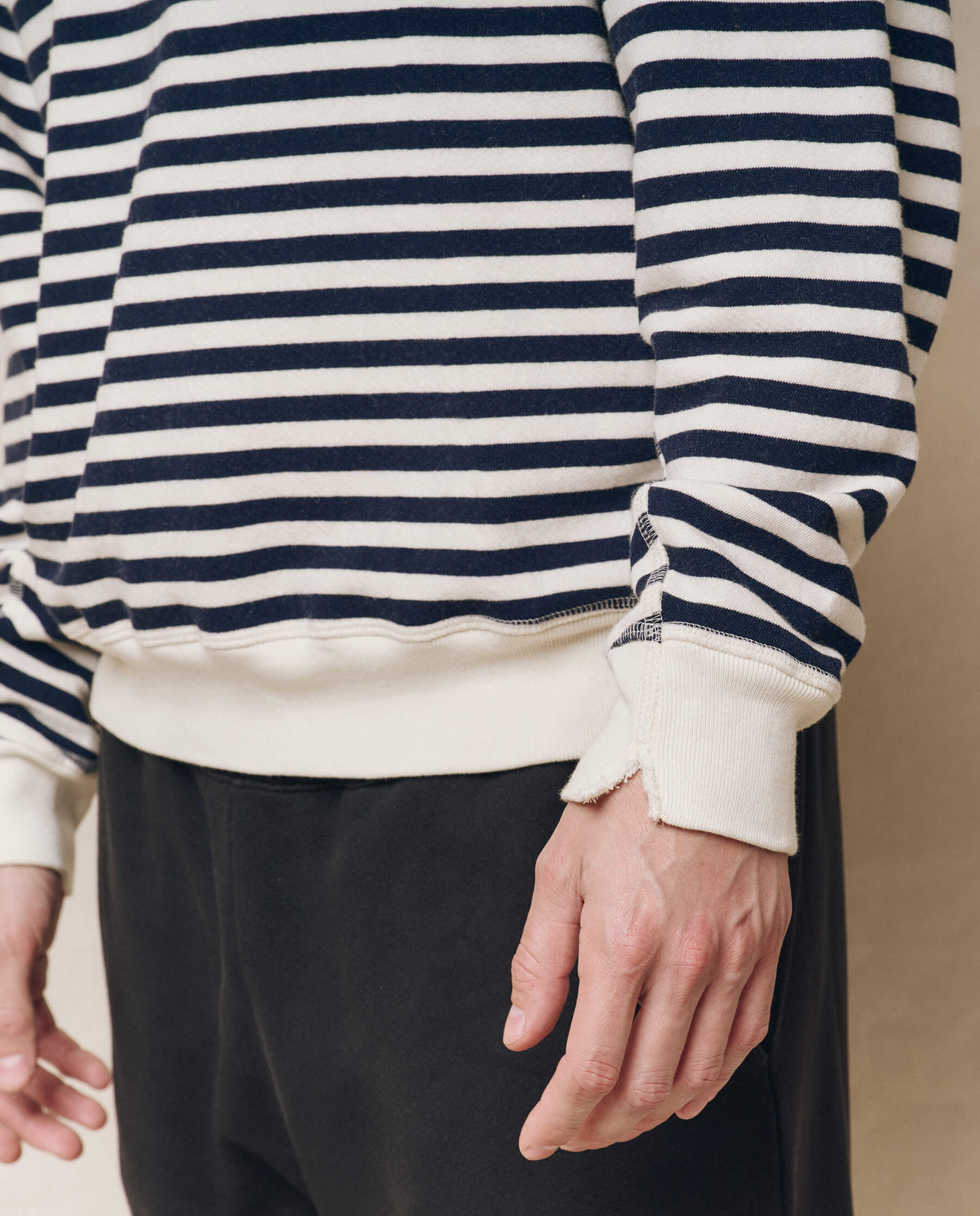 The Men's College Sweatshirt. -- Navy Sailor Stripe - Image 4