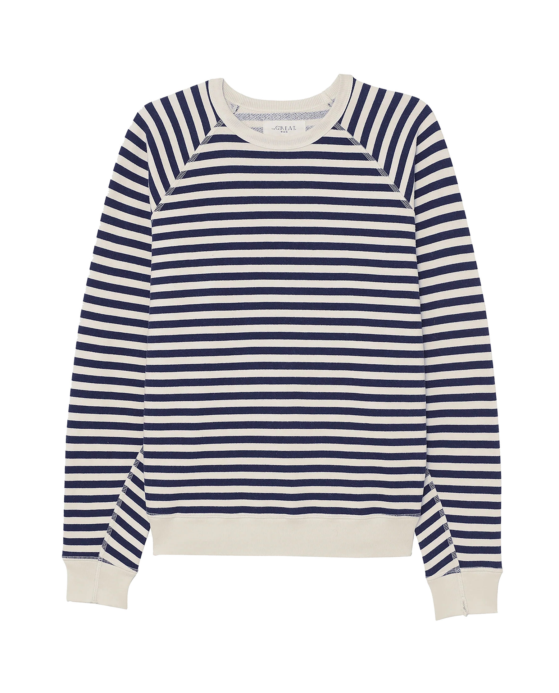 The Men's College Sweatshirt. -- Navy Sailor Stripe - Image 6