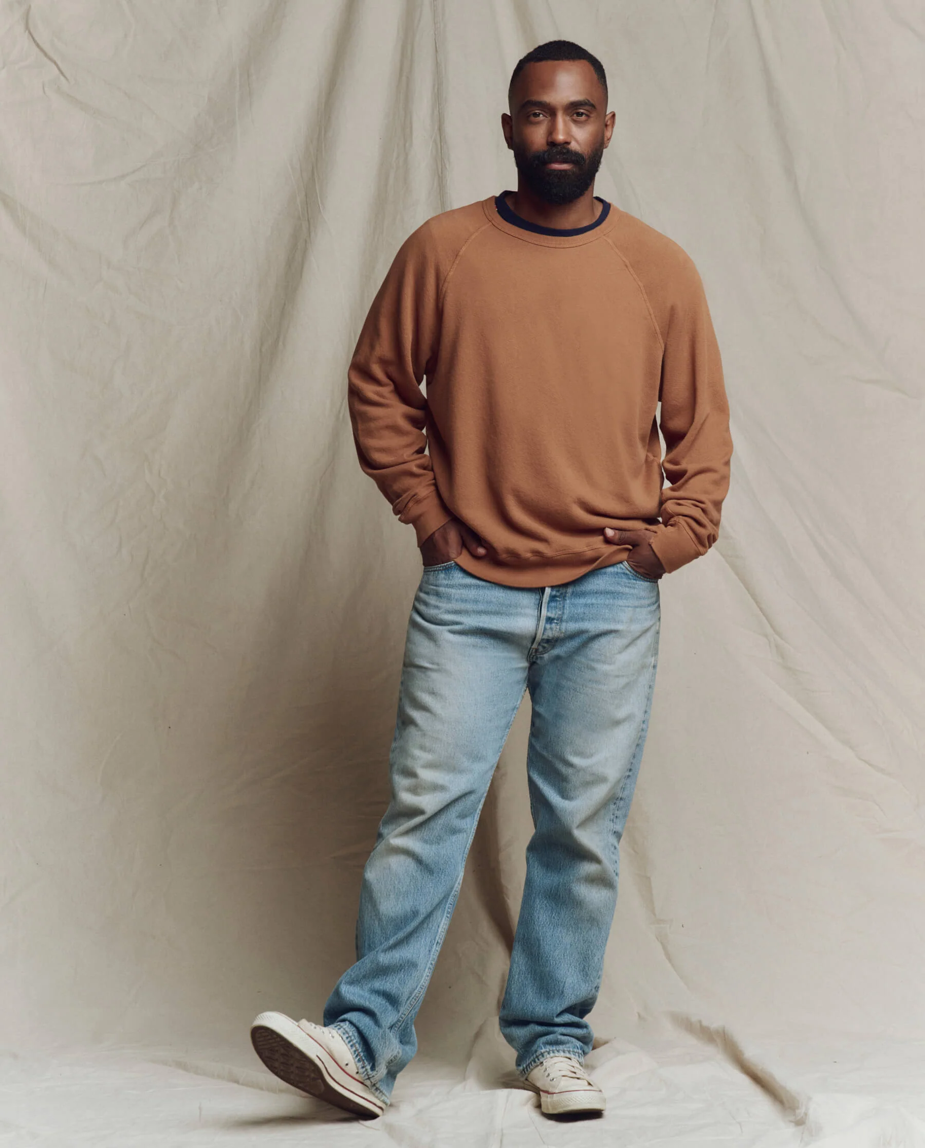 The Men's College Sweatshirt. Solid -- Rust - Image 3
