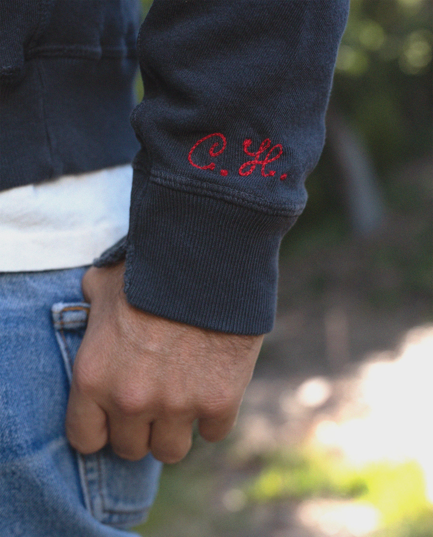 The Men's College Sweatshirt. -- WASHED NAVY - Image 3